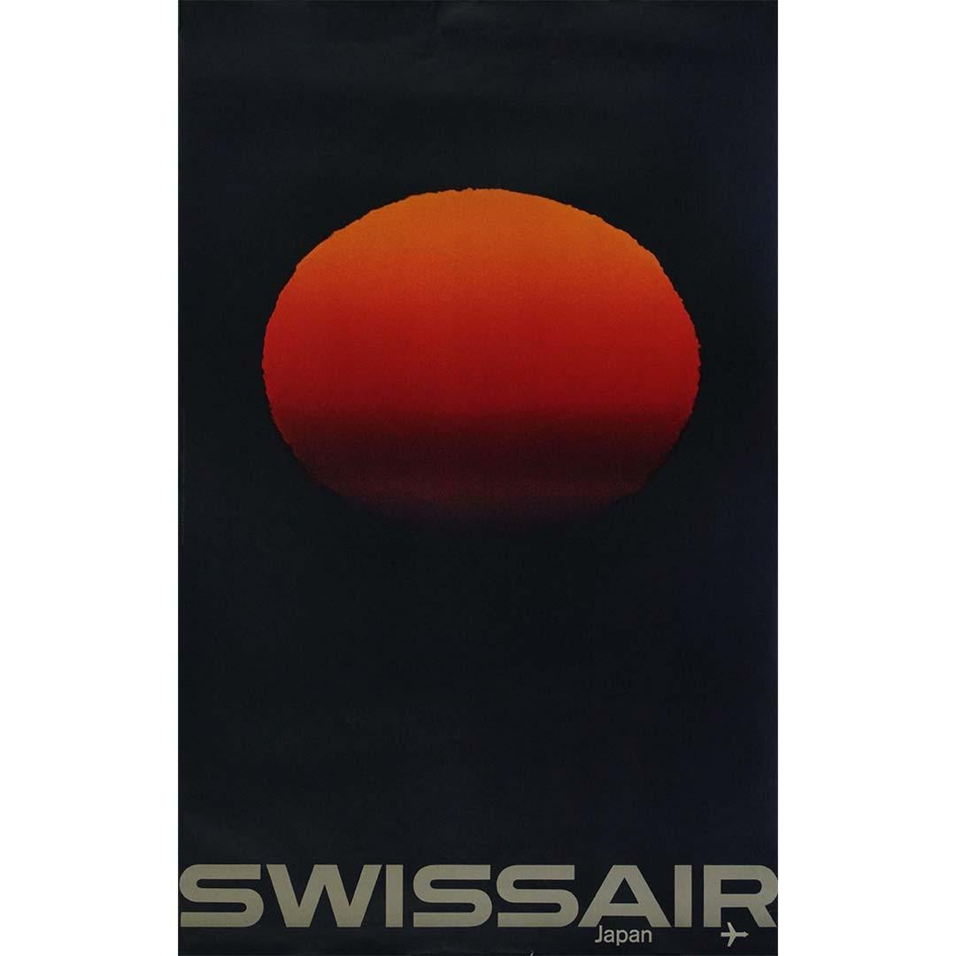 1964 original travel poster Swissair Japan - Print by Manfred Bingler & Emil Schulthess