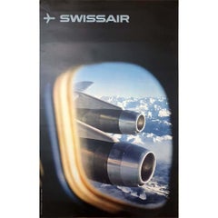 Used 1961 original poster by Bingler for Swissair, featuring the Convair Coronado 880
