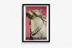 1968 original travel poster by Bingler Manfred for Swissair to India