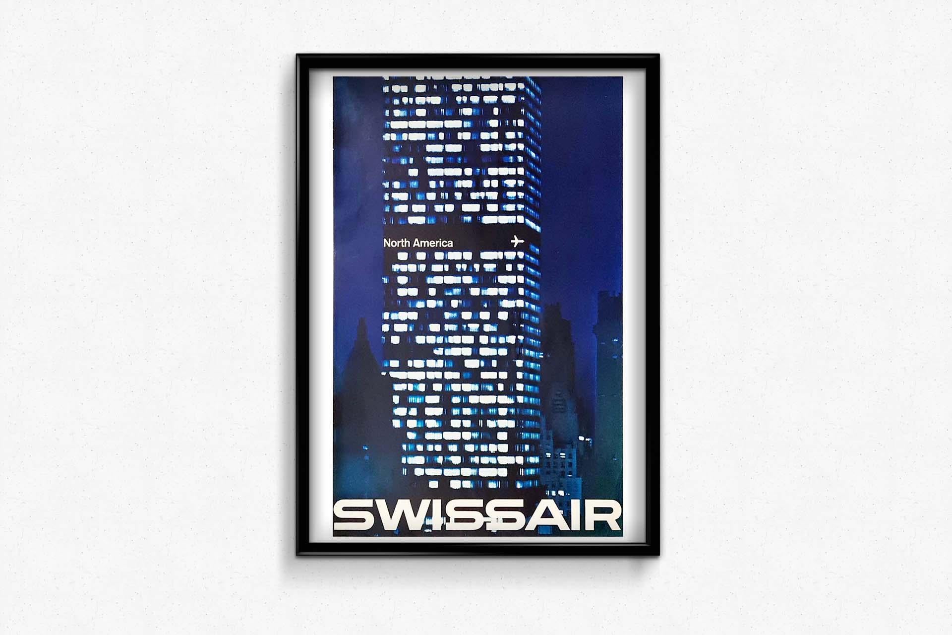 Original photographic poster by Manfred Bingler for Swissair to North America For Sale 2