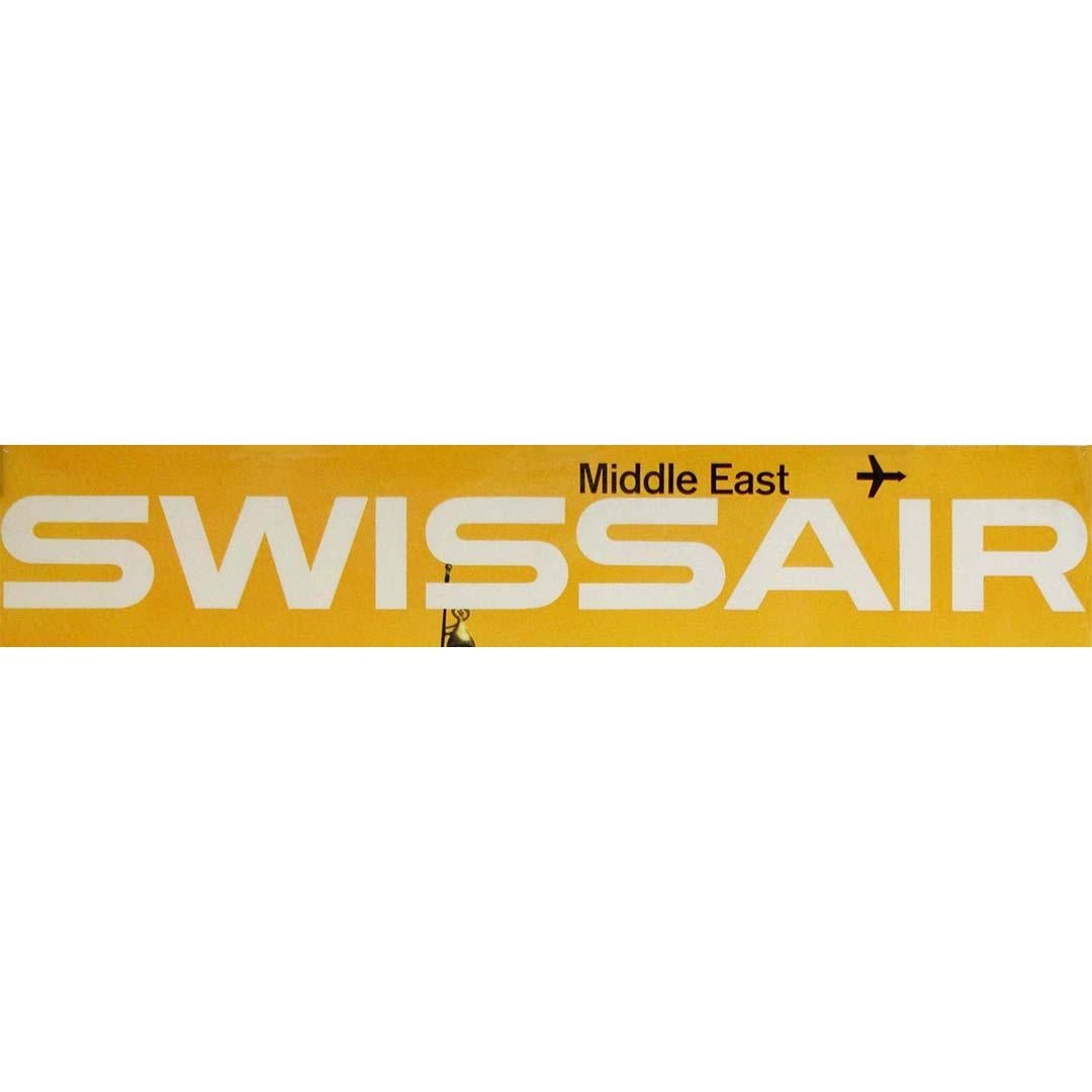 Originalplakat von Manfred Bingler, das 1964 für die Swissair Middlle East entworfen wurde im Angebot 2