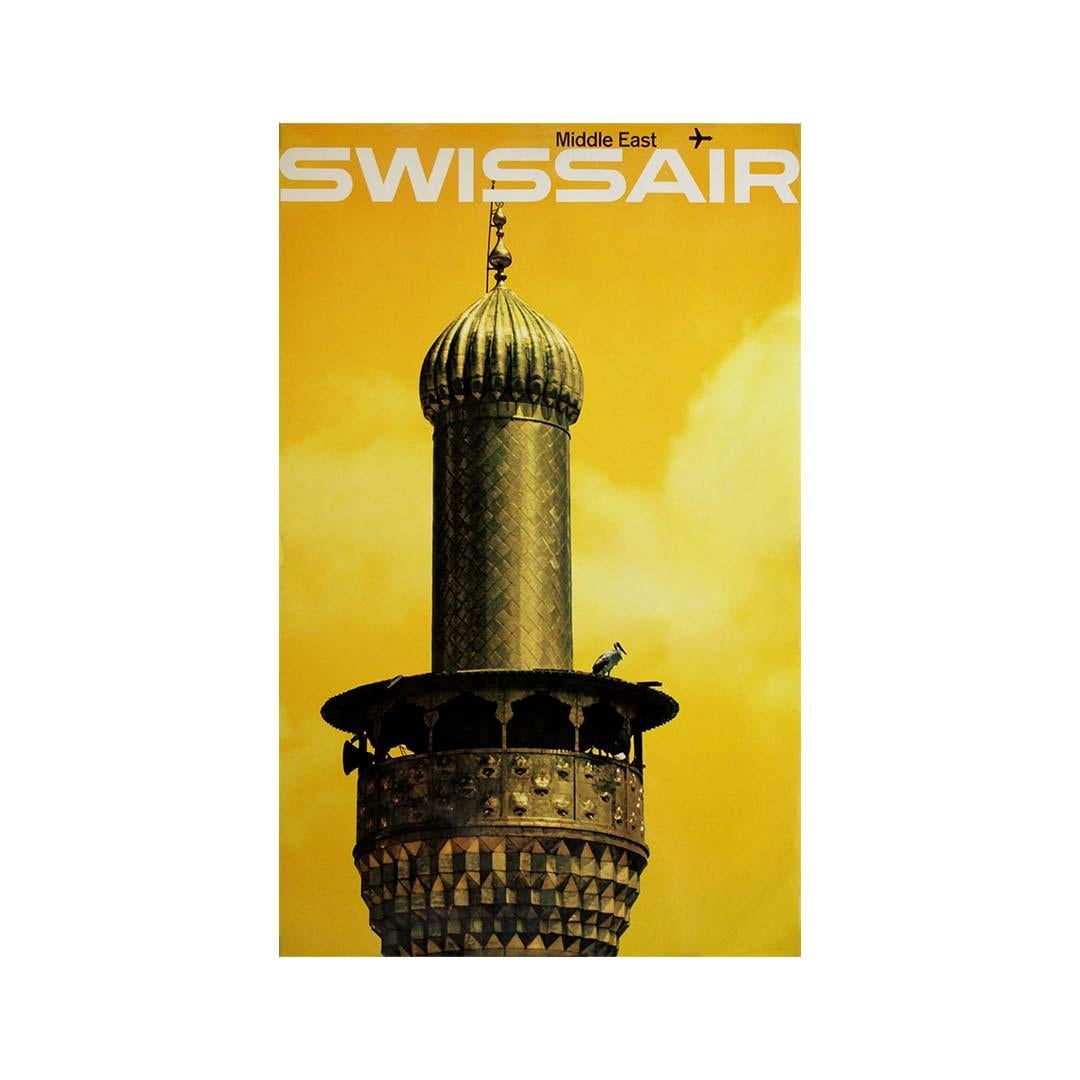 Originalplakat von Manfred Bingler, das 1964 für die Swissair Middlle East entworfen wurde im Angebot 3