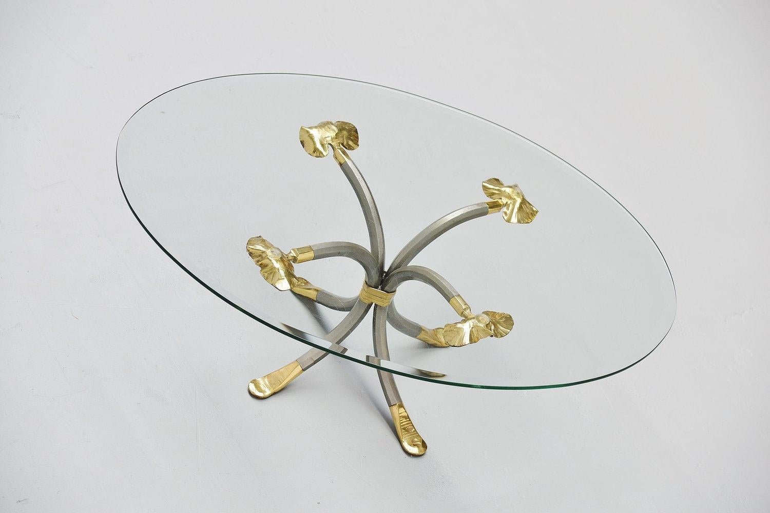 Manfred Bredohl Brass and Iron Coffee Table, Germany, 1970 In Good Condition In Etten-Leur, NL