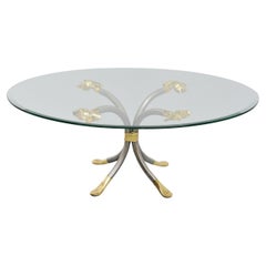 Retro Manfred Bredohl coffee table in brass and iron Germany 1970