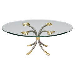 Manfred Bredohl coffee table in brass and iron Regency Germany 1970