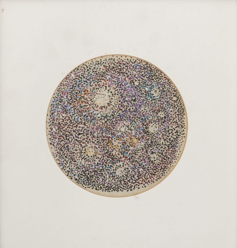 Celestial Tondo Pointillistische Komposition – Art von Manfred Schwartz