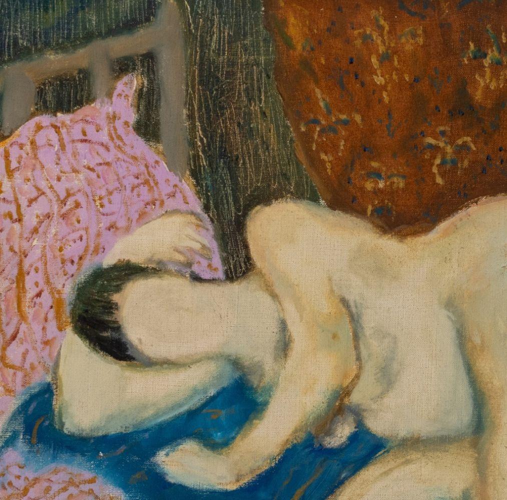 Donna nuda reclinata - Painting American Modern di Manfred Schwartz