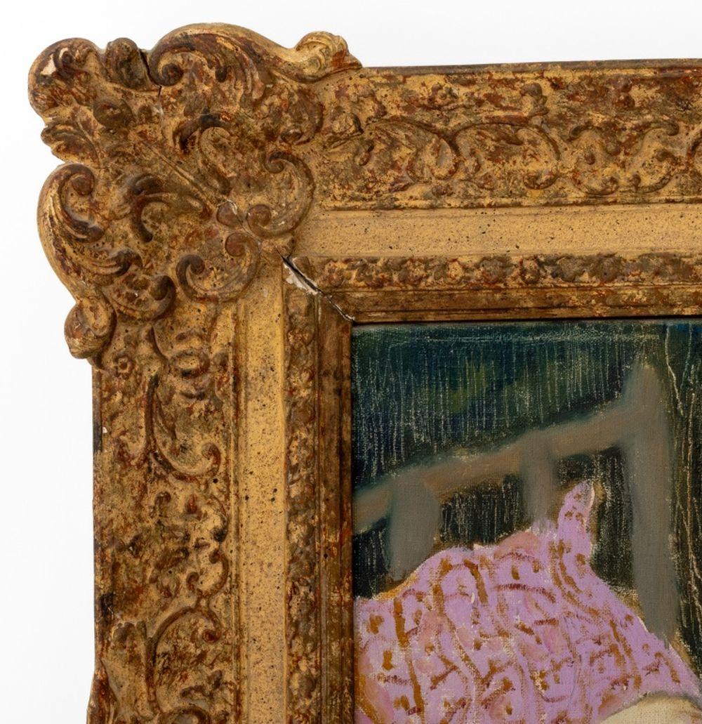 Manfred Schwartz (americano, nato in Polonia, 1909-1970), Donna nuda reclinata, olio su tela, apparentemente non firmato, cornice in legno dorato. Immagine: 14,75