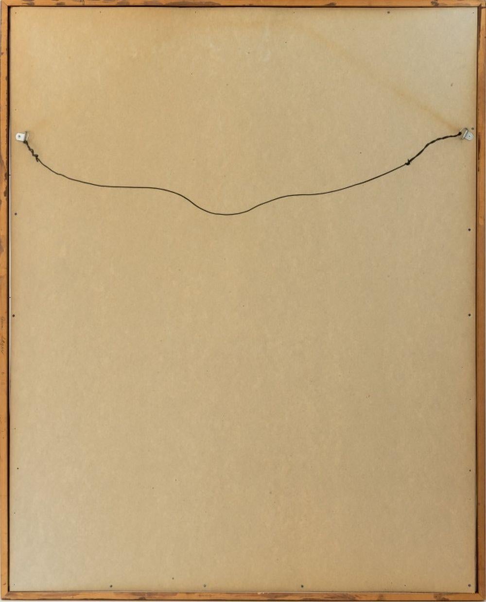 Manfred Schwartz (americano, nato in Polonia, 1909-1970), L'anello di prugna, olio su tela, raffigurante due acrobati in cerchio penzolante su fondo viola, apparentemente non firmato, cornice in legno dorato. Immagine: 50