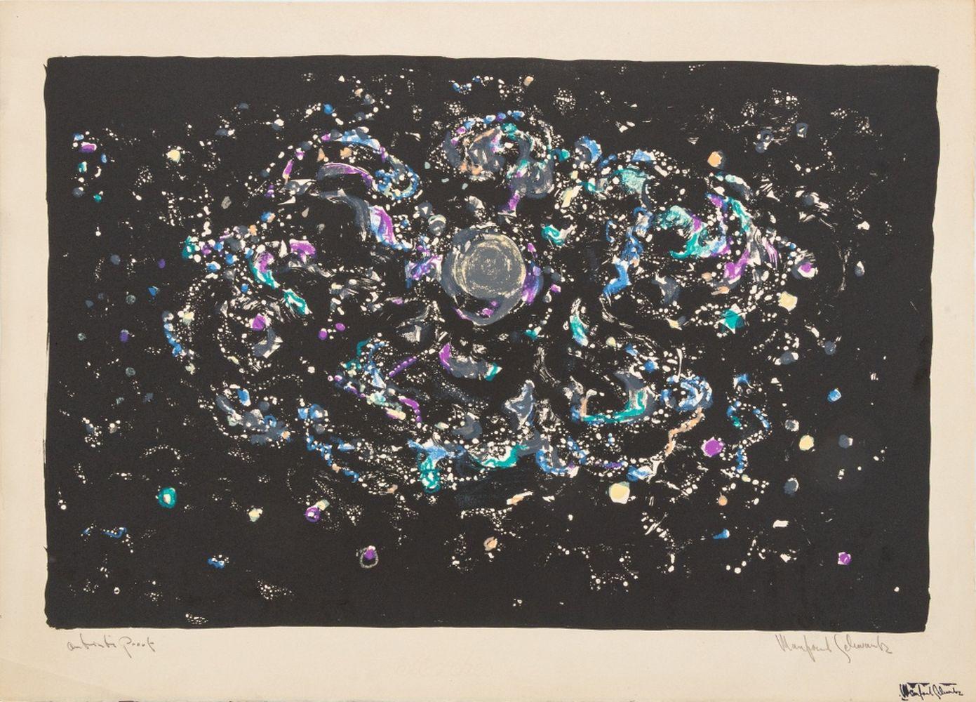 Manfred Schwartz Abstract Print - "Celestial"