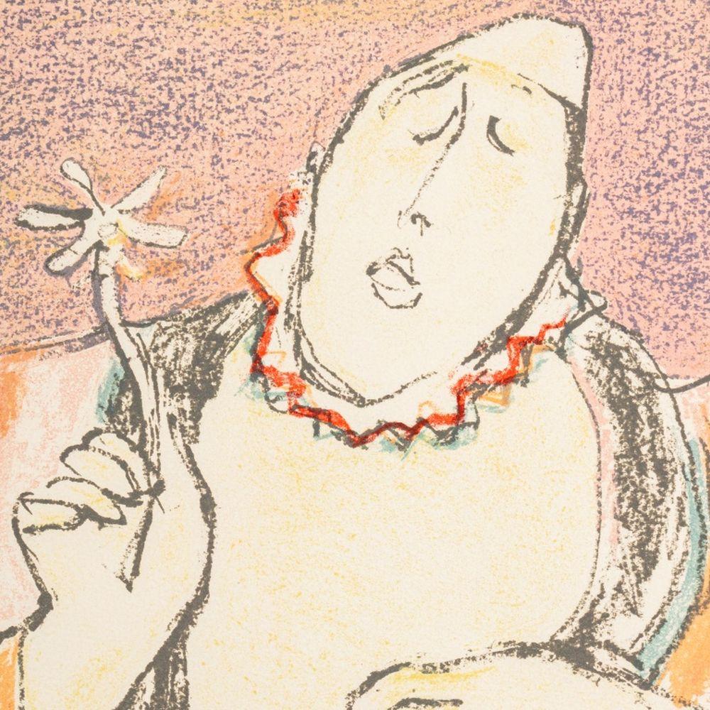 Medrano Clown with Flower - Print by Manfred Schwartz