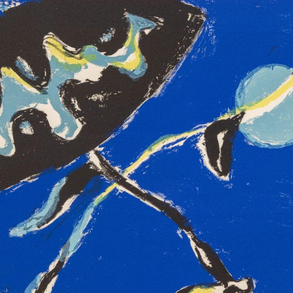 Oriental Kites II in Blue - Print by Manfred Schwartz