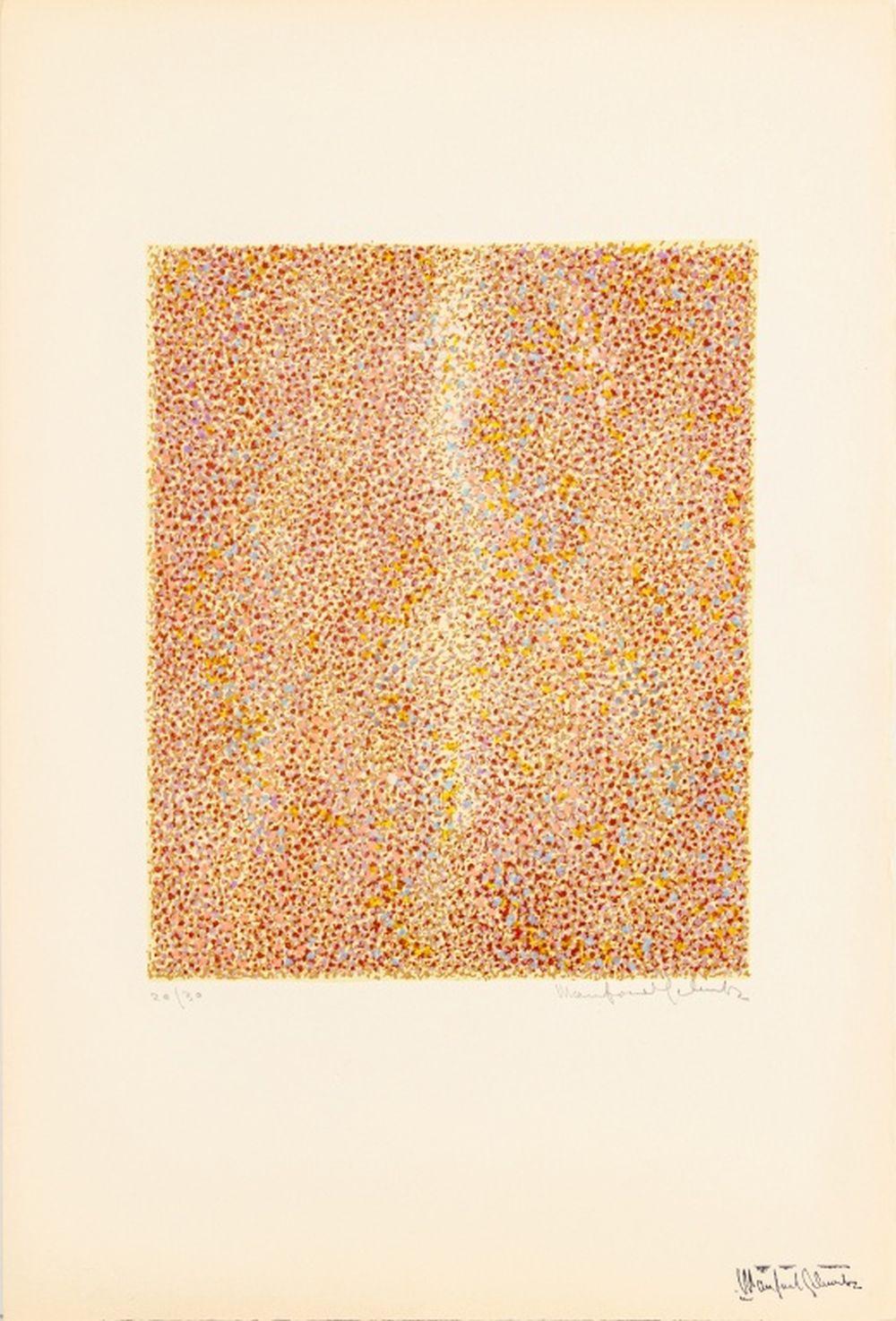 Manfred Schwartz Landscape Print - Rivulets in Red