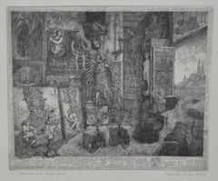 Manfred Sillner "The Treasury of Regensburg" Etching c.1975