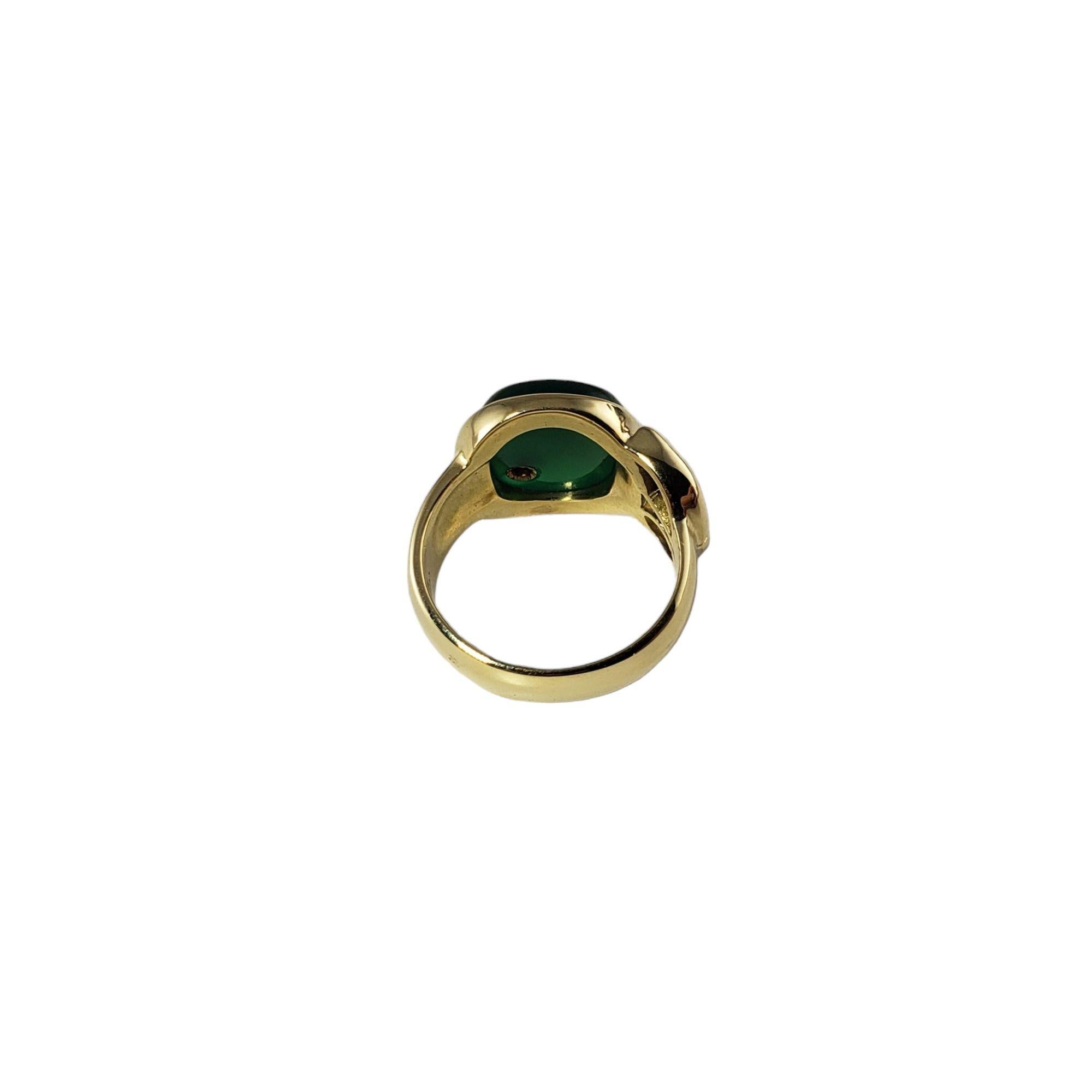 Manfredi 18 Karat Yellow Gold Green Chrysoprase and Diamond Ring For Sale 1