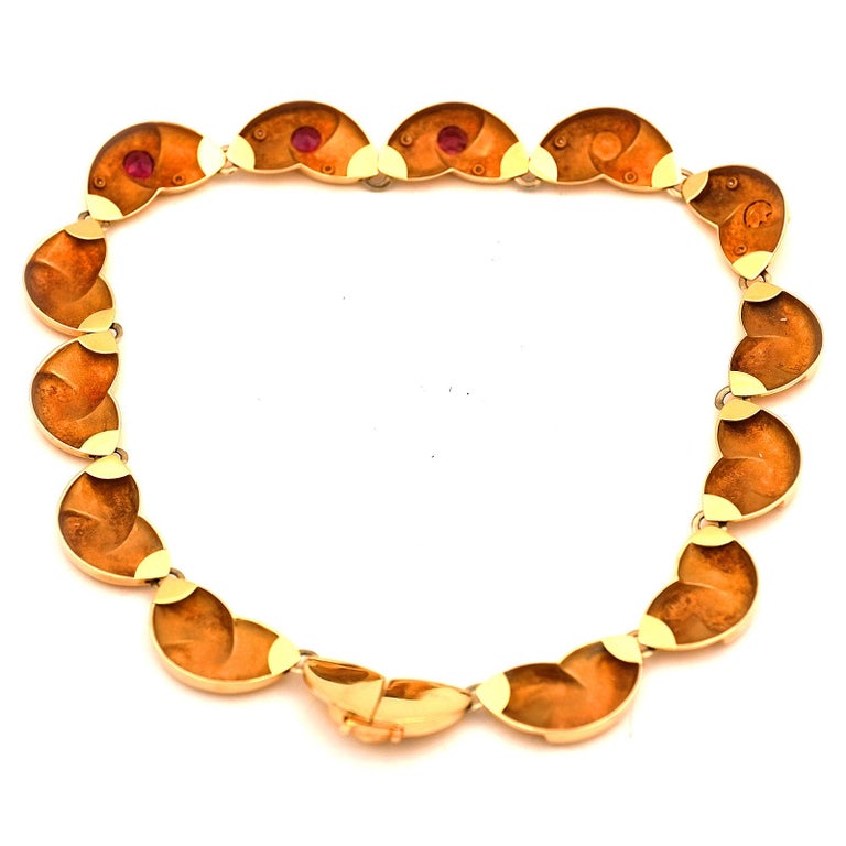 Manfredi Amethyst Citrine and Diamond 18 K Rose Gold Choker Necklace For  Sale at 1stDibs