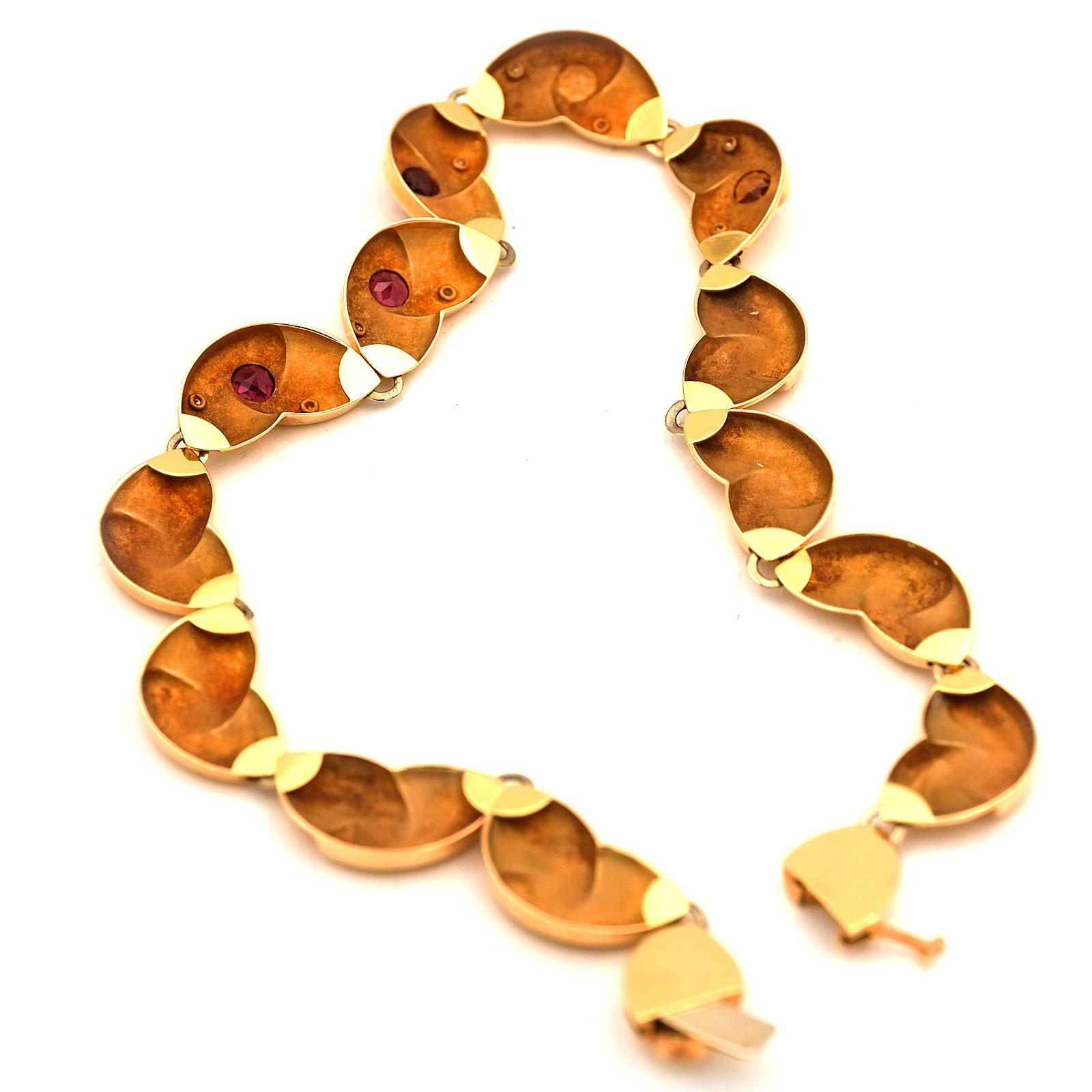 Manfredi Amethyst Citrine and Diamond 18 K Rose Gold Choker Necklace In Good Condition For Sale In Goettingen, DE