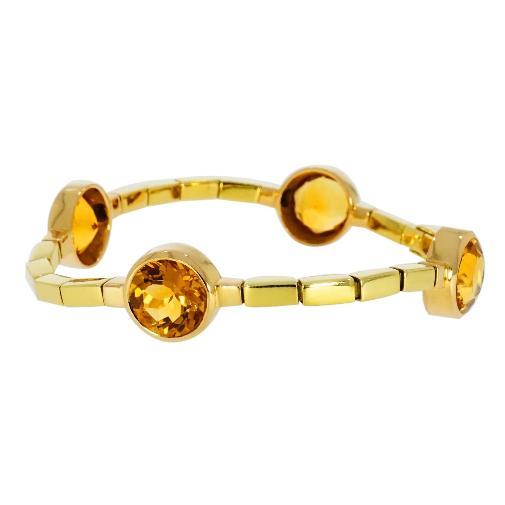Modern Manfredi Citrine Yellow Gold Bracelet