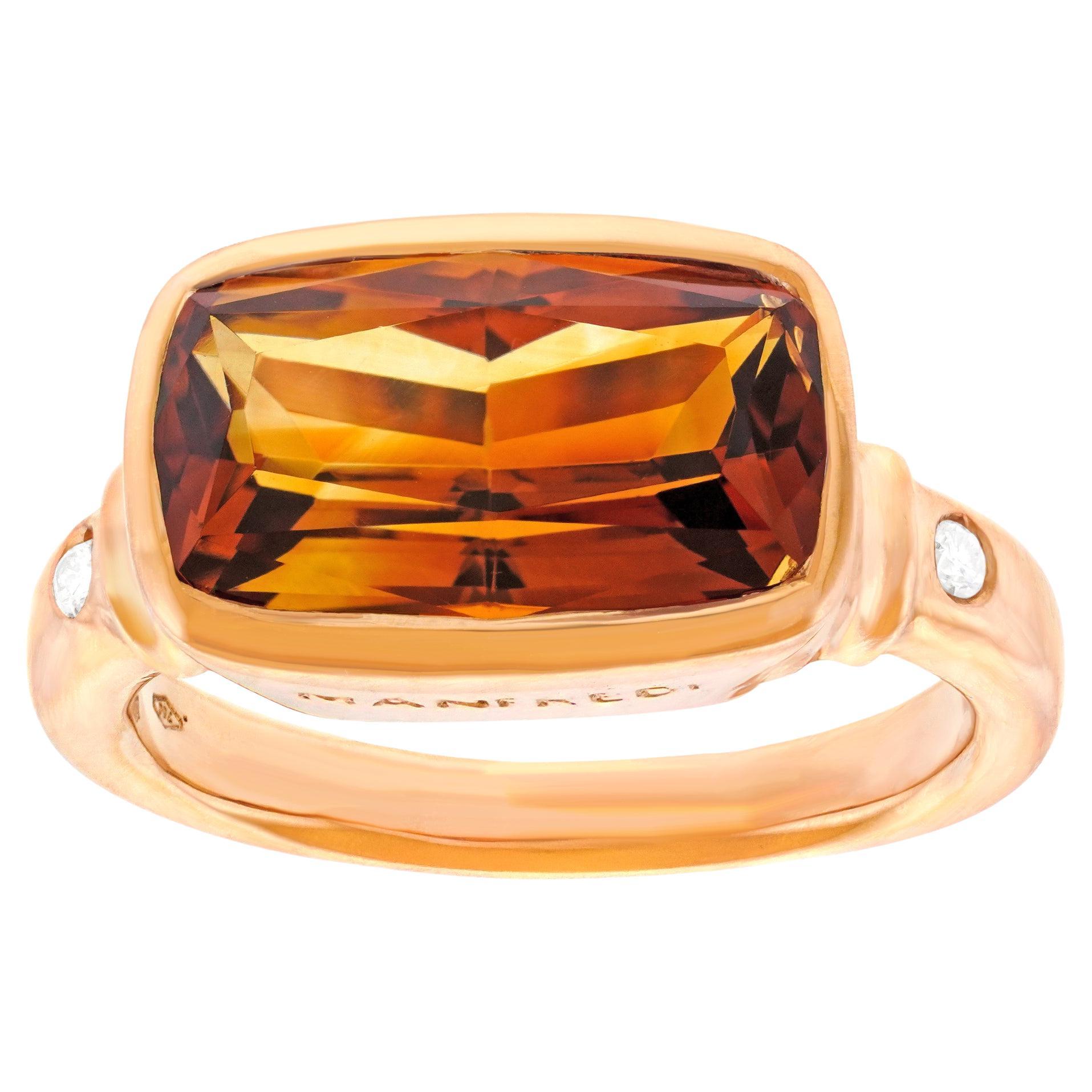 Manfredi Italian Modern Citrine Ring For Sale