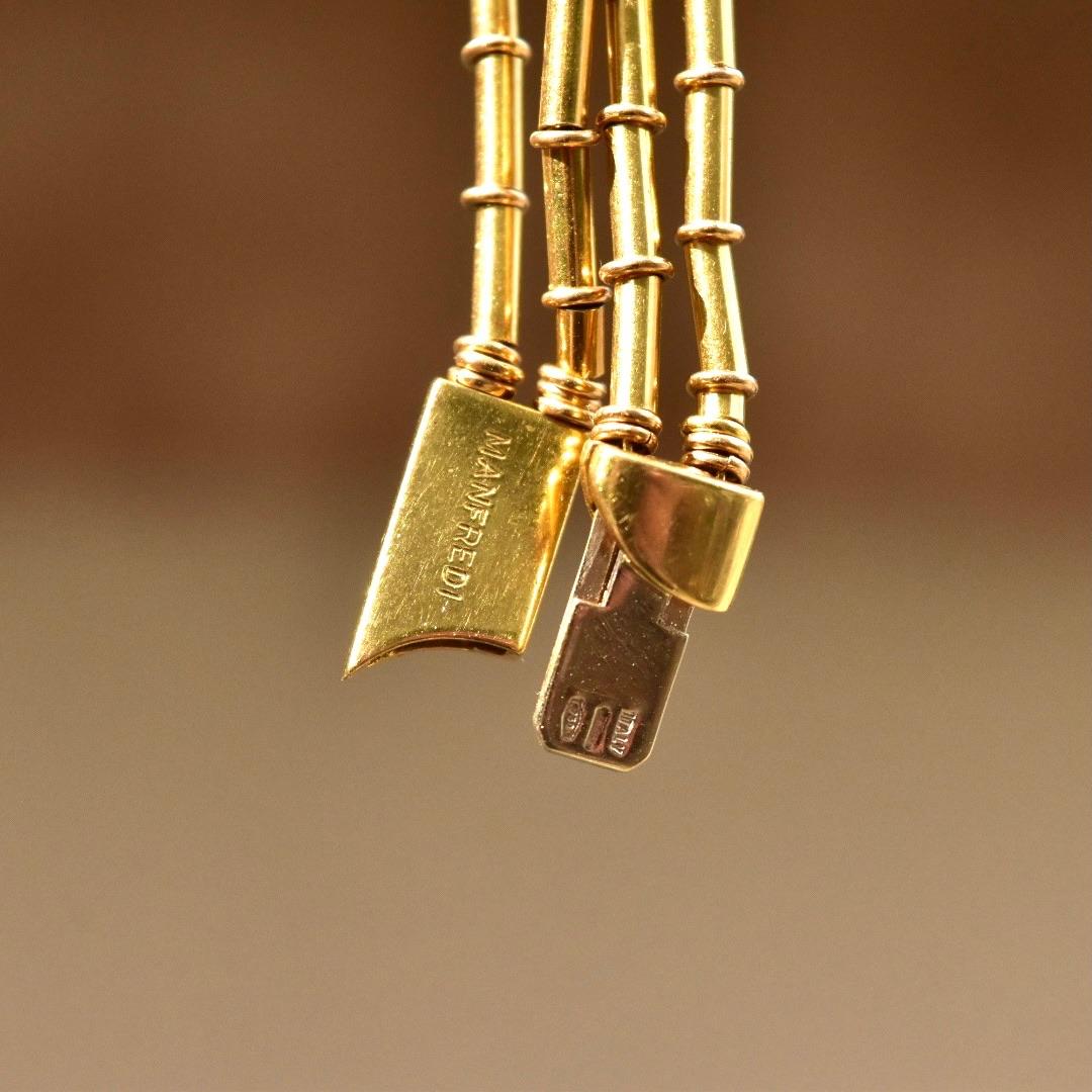 Manfredi Italienisch Modernist 18K Emaille Edelstein Halskette & Clip-Ohrringe im Angebot 4