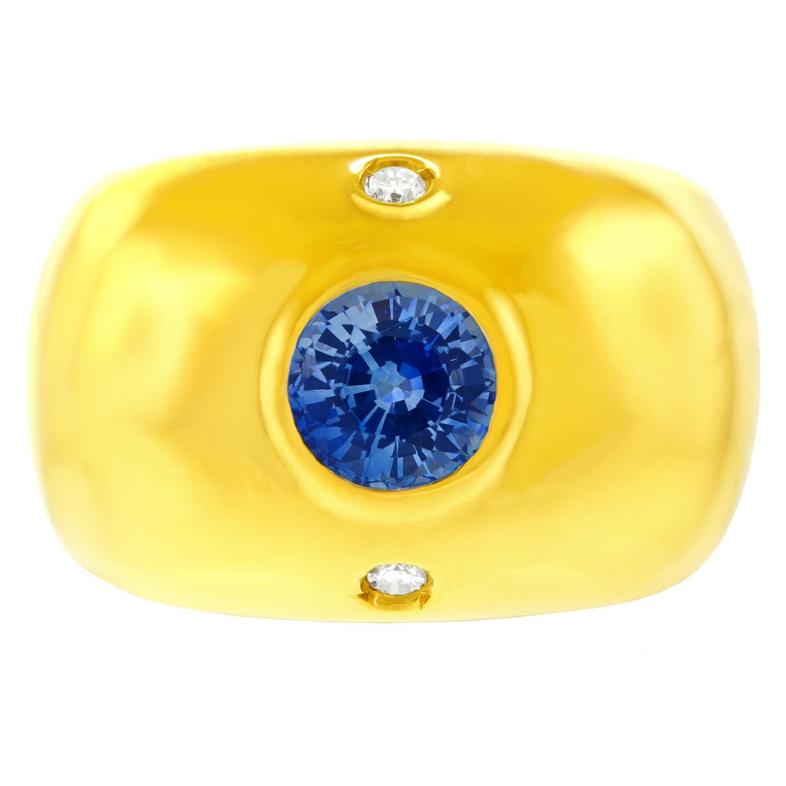 Manfredi Italia Años 80 Anillo Zafiro Corte brillante en venta