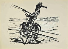 En el barco - Serigrafía de Manfredo Acerbo - Años 70