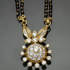 Mangalsutra Diamond Onyx Bead 22 Karat Gold Indian Bridal Handmade Necklace