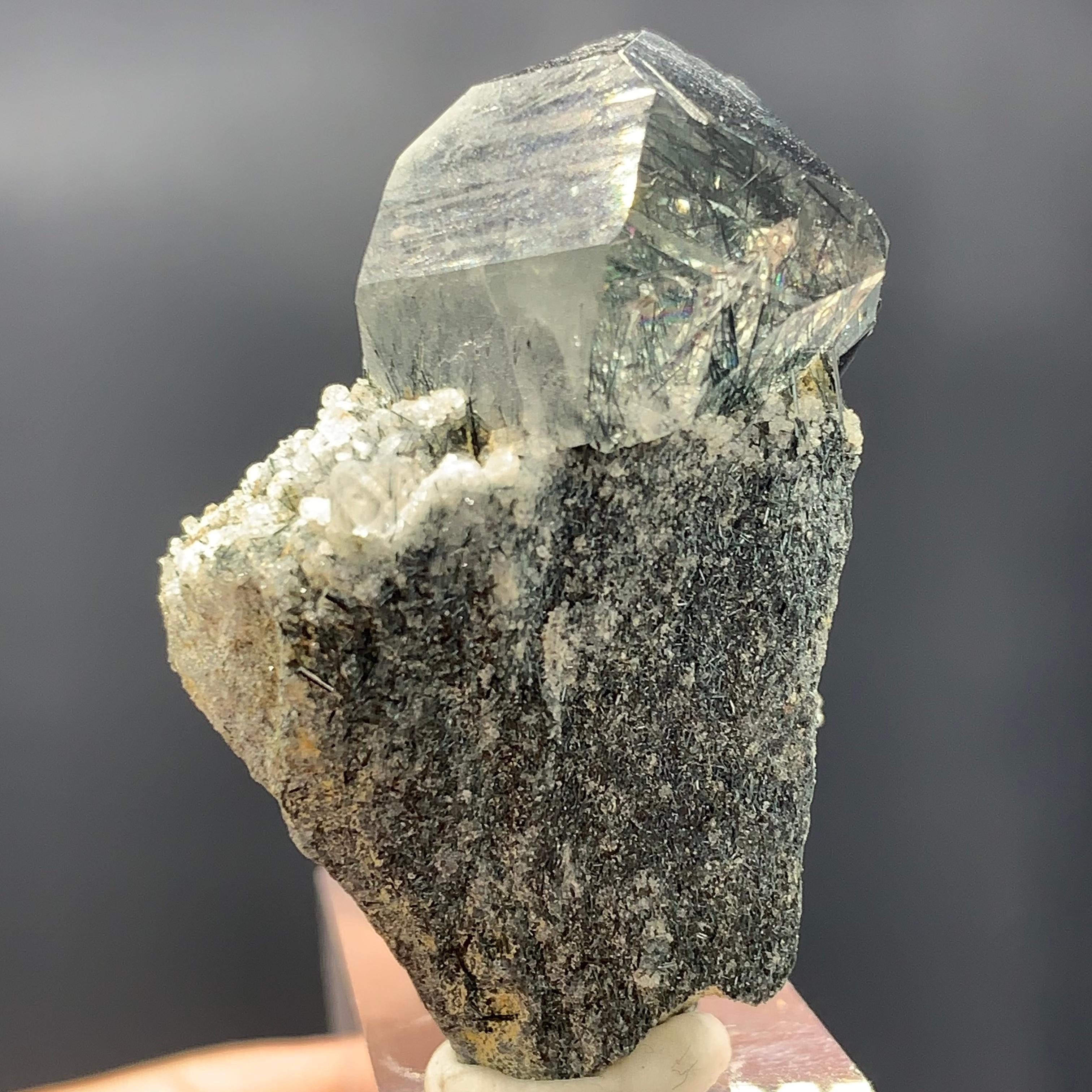 Manganeso Riebeckite Rutile Included Blue Quartz Crystal On Matrix From Pakistan For Sale 10