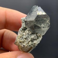 Manganeso Riebeckite Rutile Included Blue Quartz Crystal On Matrix From Pakistan