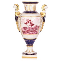 Mangani Italian Porcelain Hand Decorated Twin Handled Vase