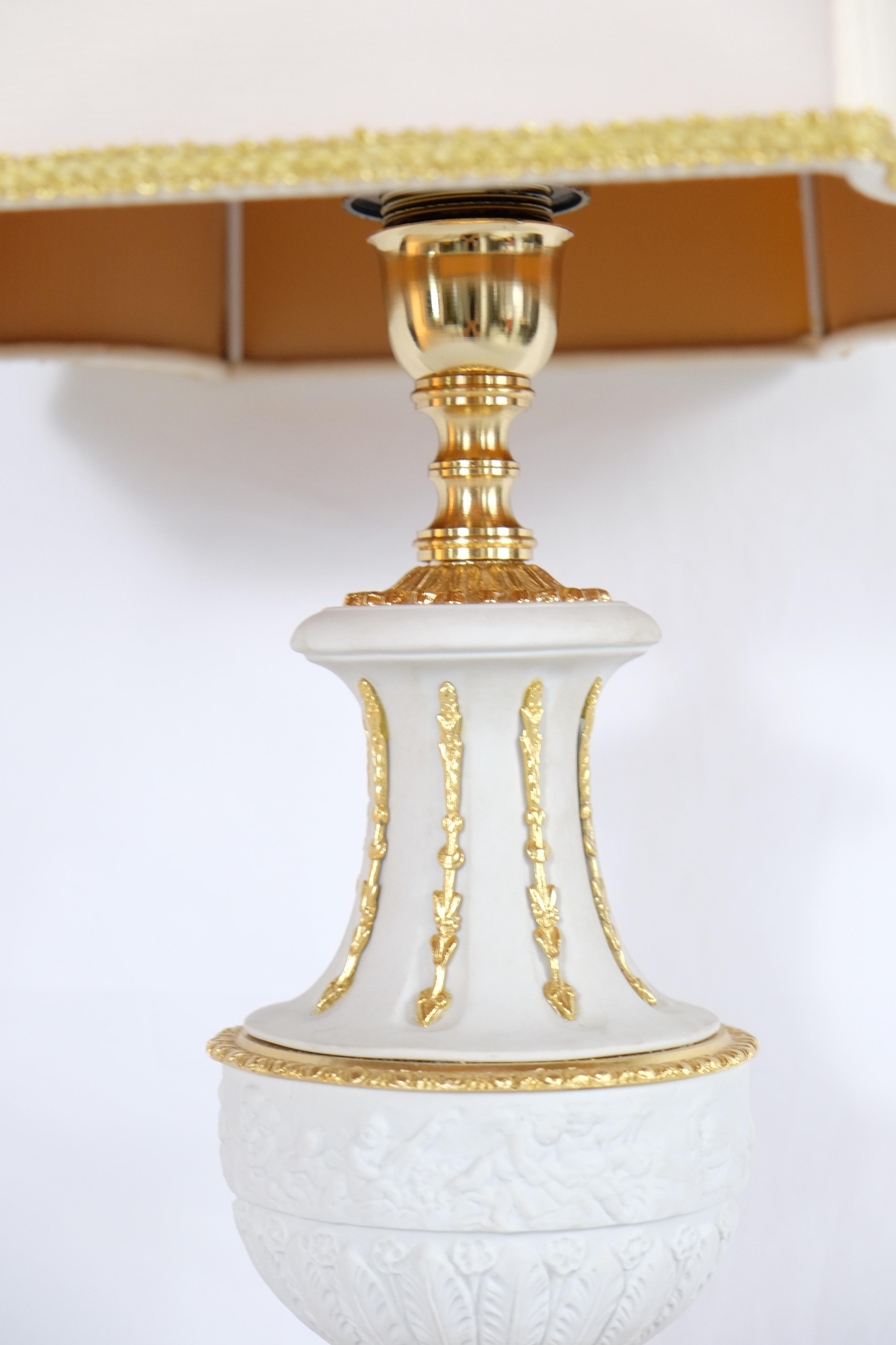 Ceramic Mangani, Italy Classically Designed Porcelain Table Lamp For Sale