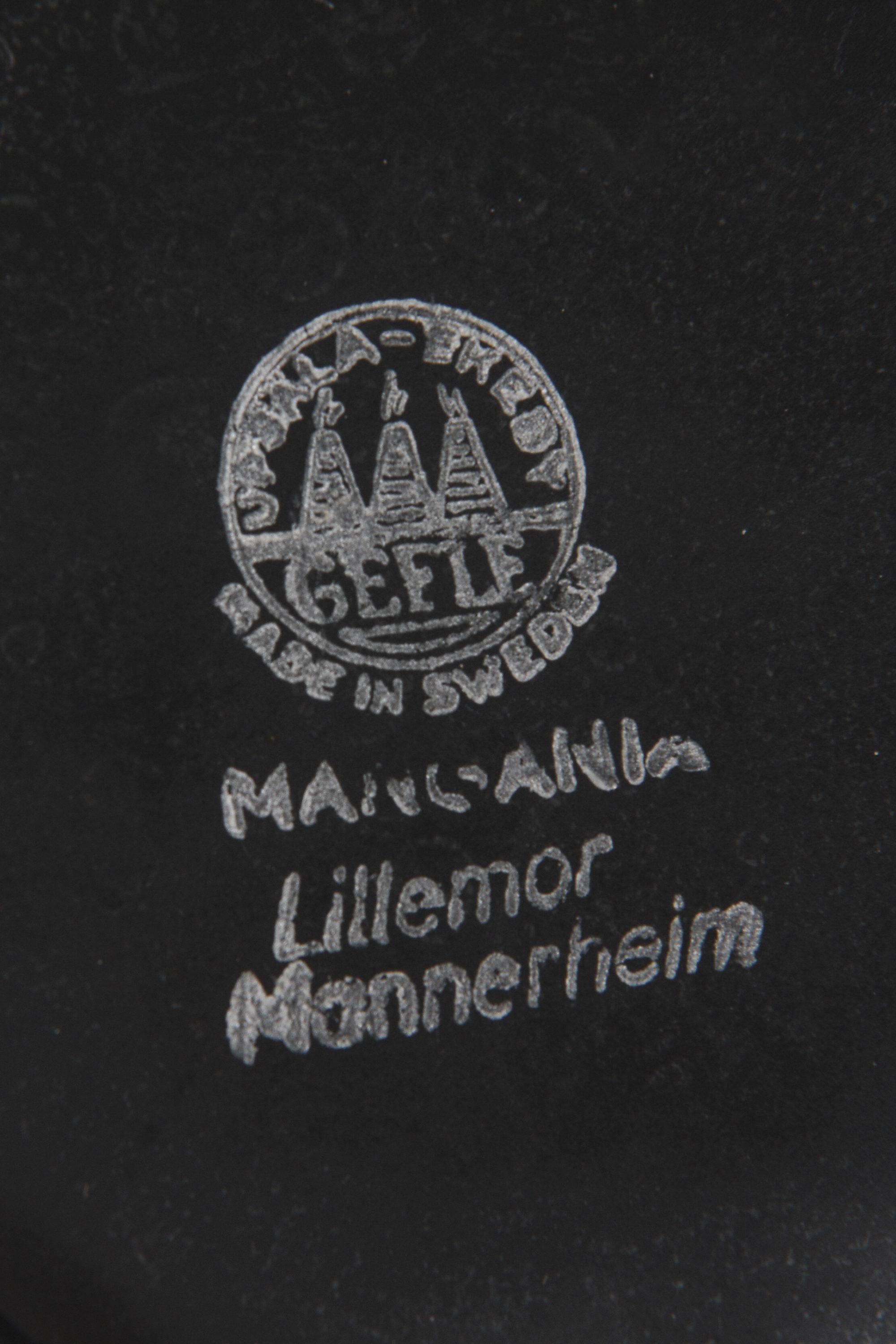 Vase de sol Mangania en grès de Lillemor Mannerheim, années 1950 Bon état - En vente à Limhamn, Skåne län