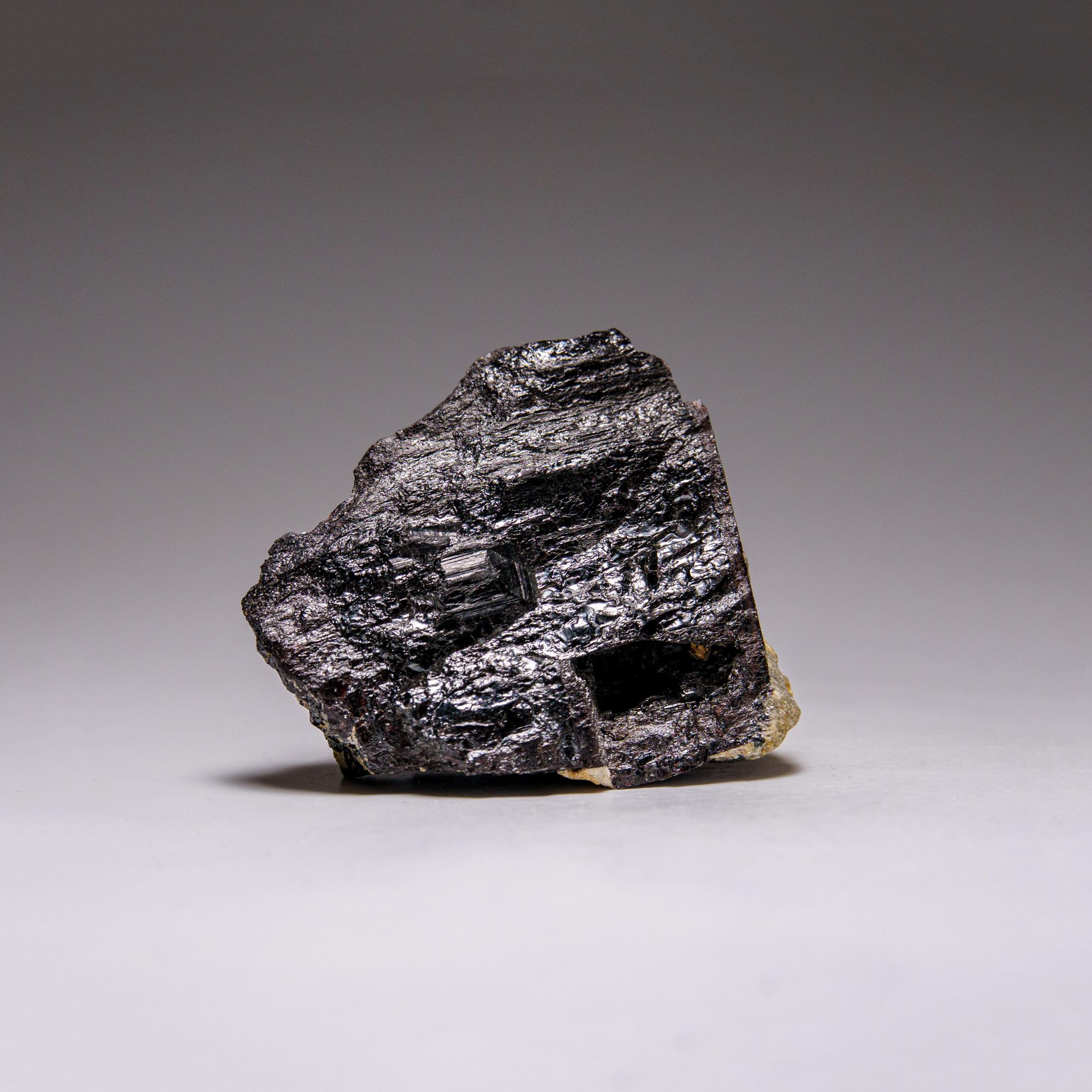 From Nuristan, Laghman Province, Afghanistan

This excellent, Manganotantalite is rare find. Most of the crystal appears to be black, but the 