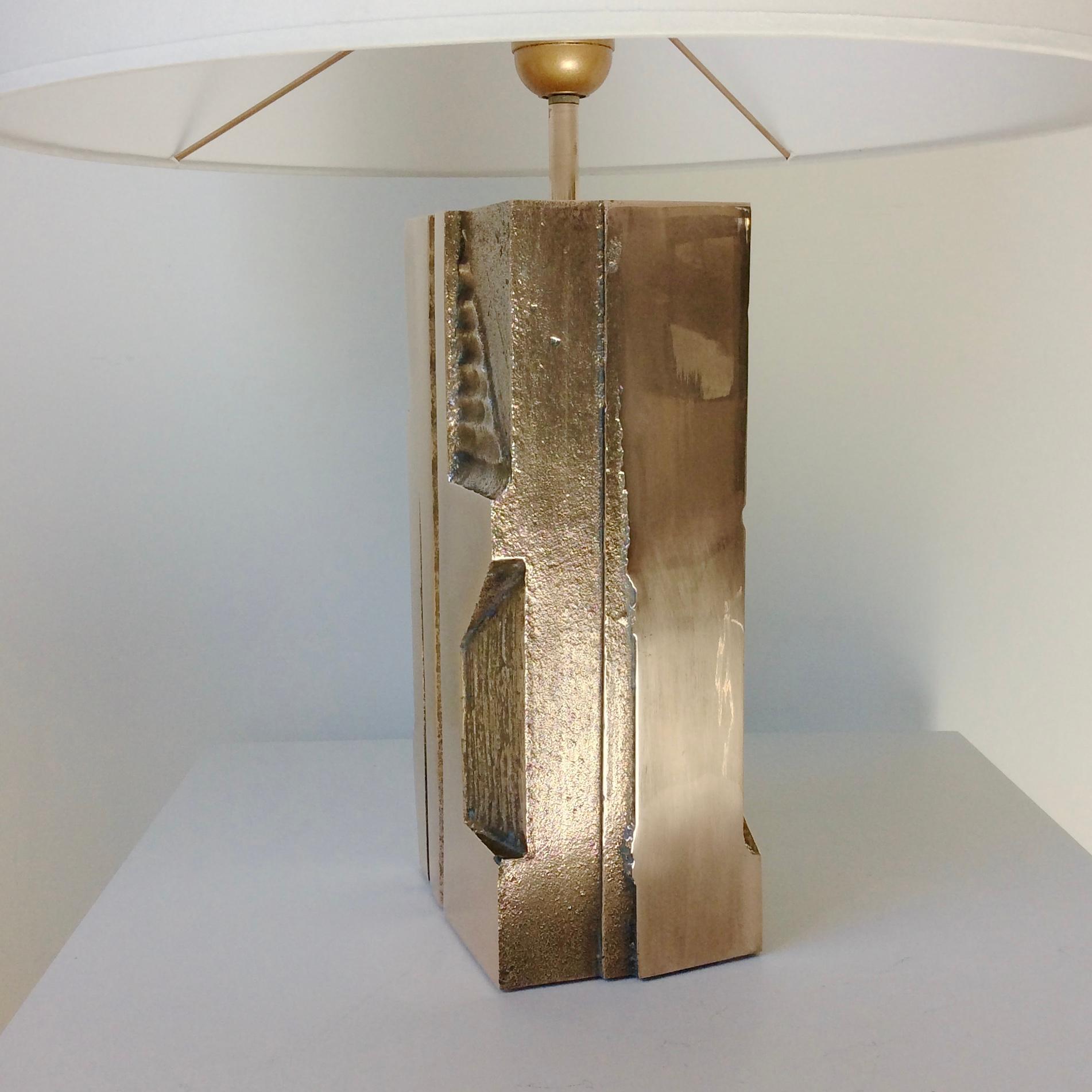 Mangematin Sculptural Bronze Table Lamp, circa 1970, France 9