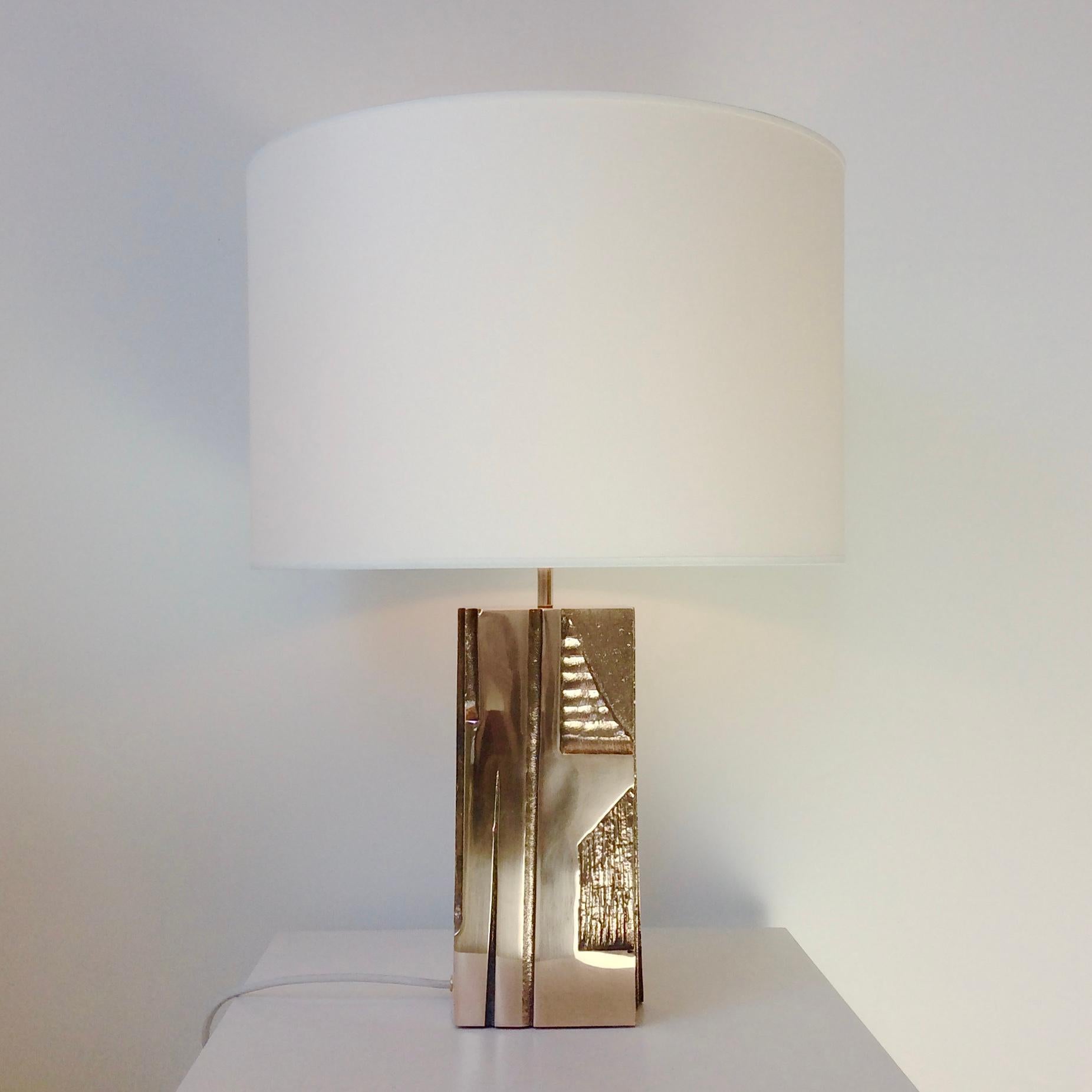 Mangematin Sculptural Bronze Table Lamp, circa 1970, France 13