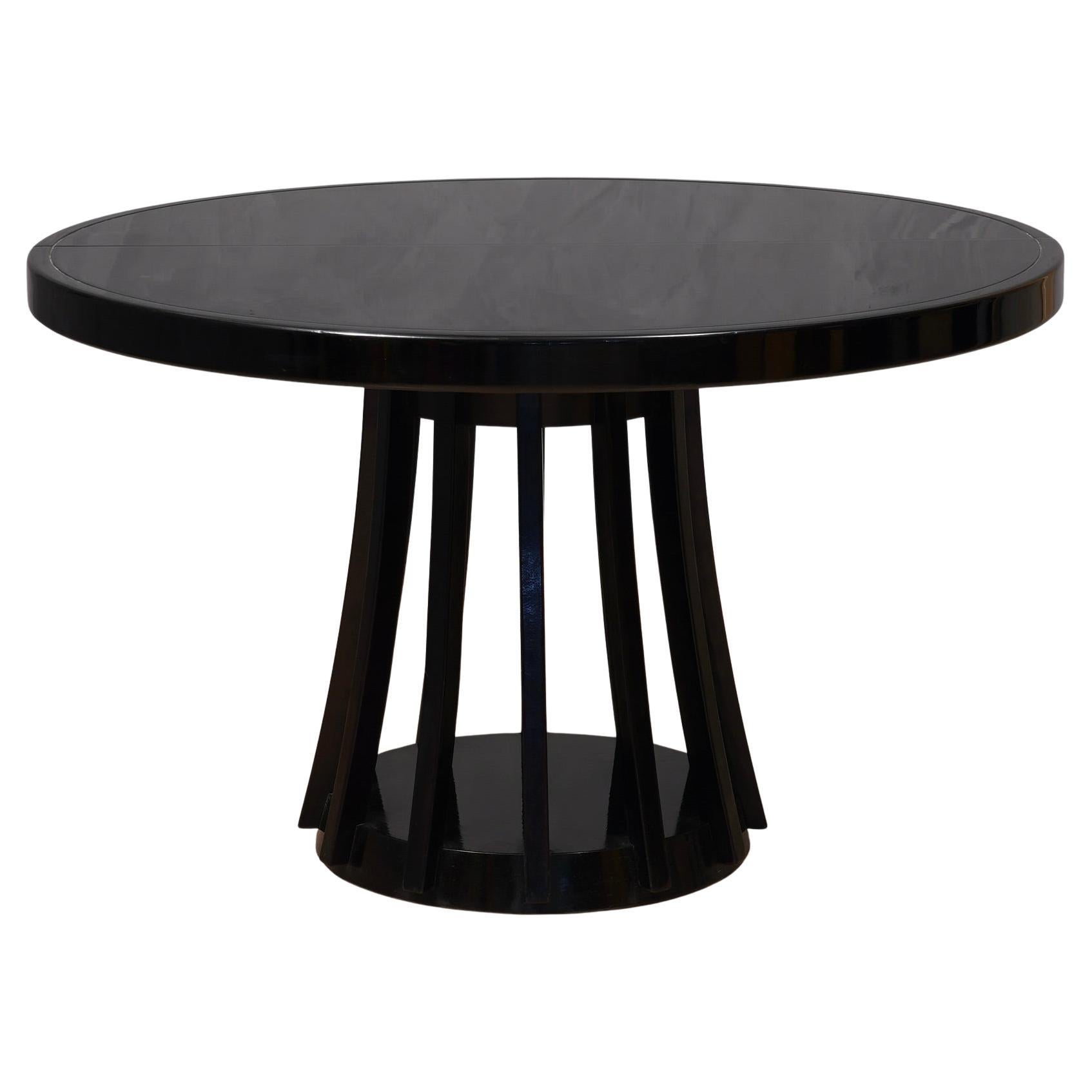Mangiarotti Angelo Mesa de comedor redonda extensible de madera negra, 1970 en venta