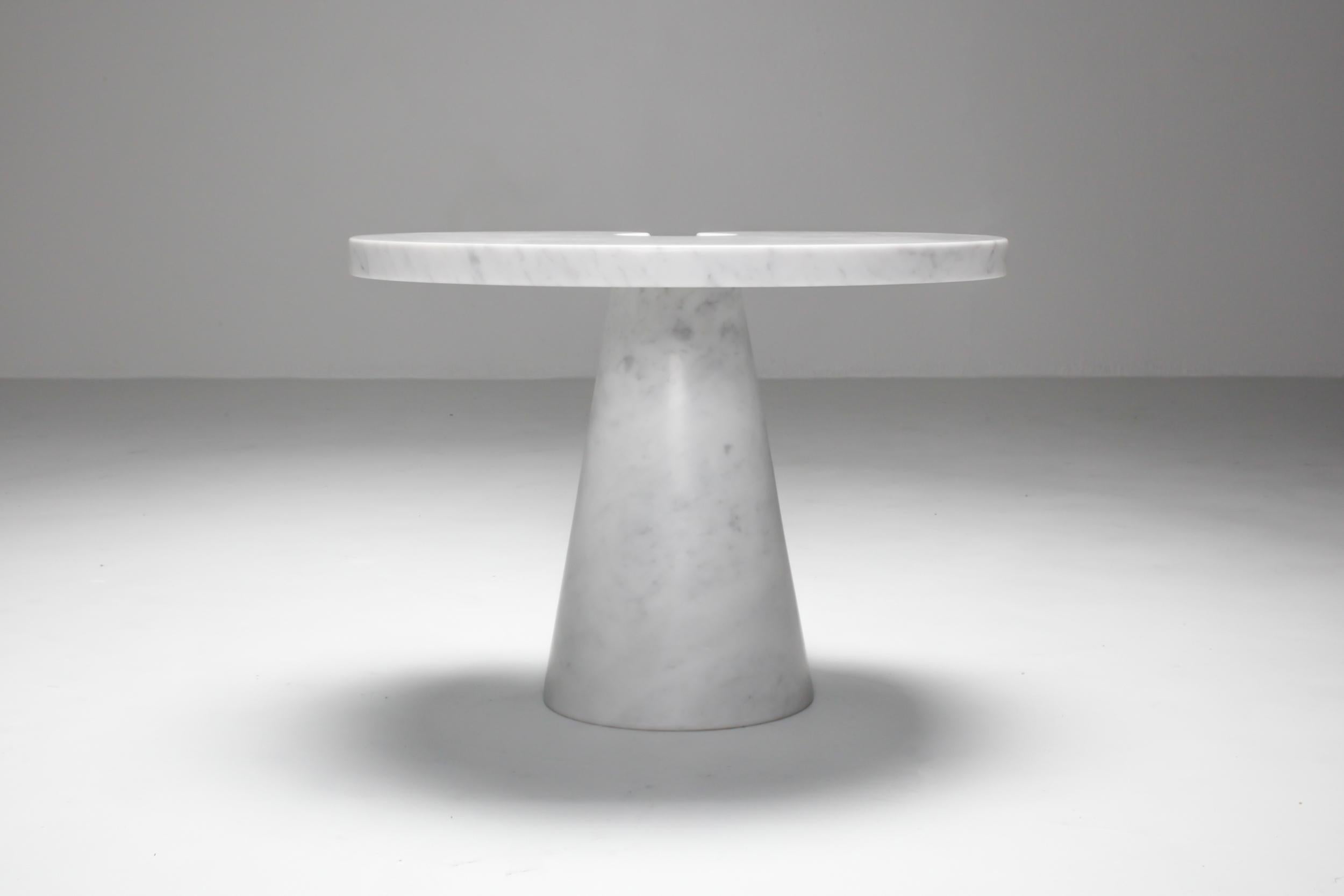 European Mangiarotti Carrara Marble Side Table 'Eros series' for Skipper For Sale