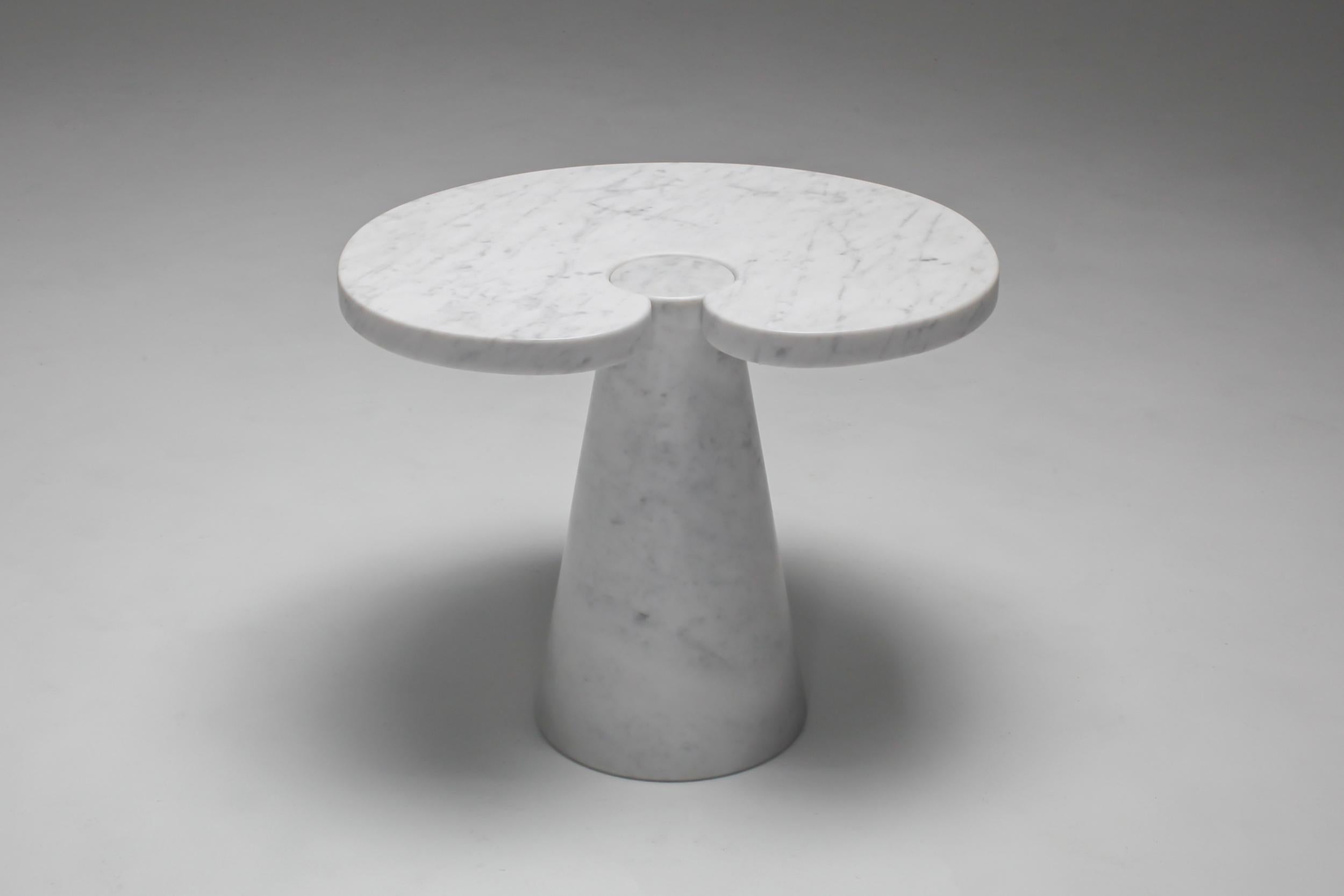 Mangiarotti Carrara Marble Side Table 'Eros series' for Skipper In Excellent Condition For Sale In Antwerp, BE