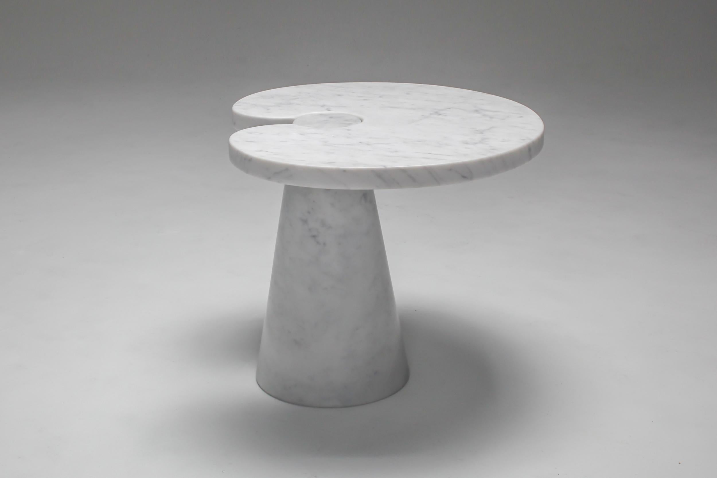 Mangiarotti Carrara Marble Side Table 'Eros series' for Skipper In Excellent Condition For Sale In Antwerp, BE