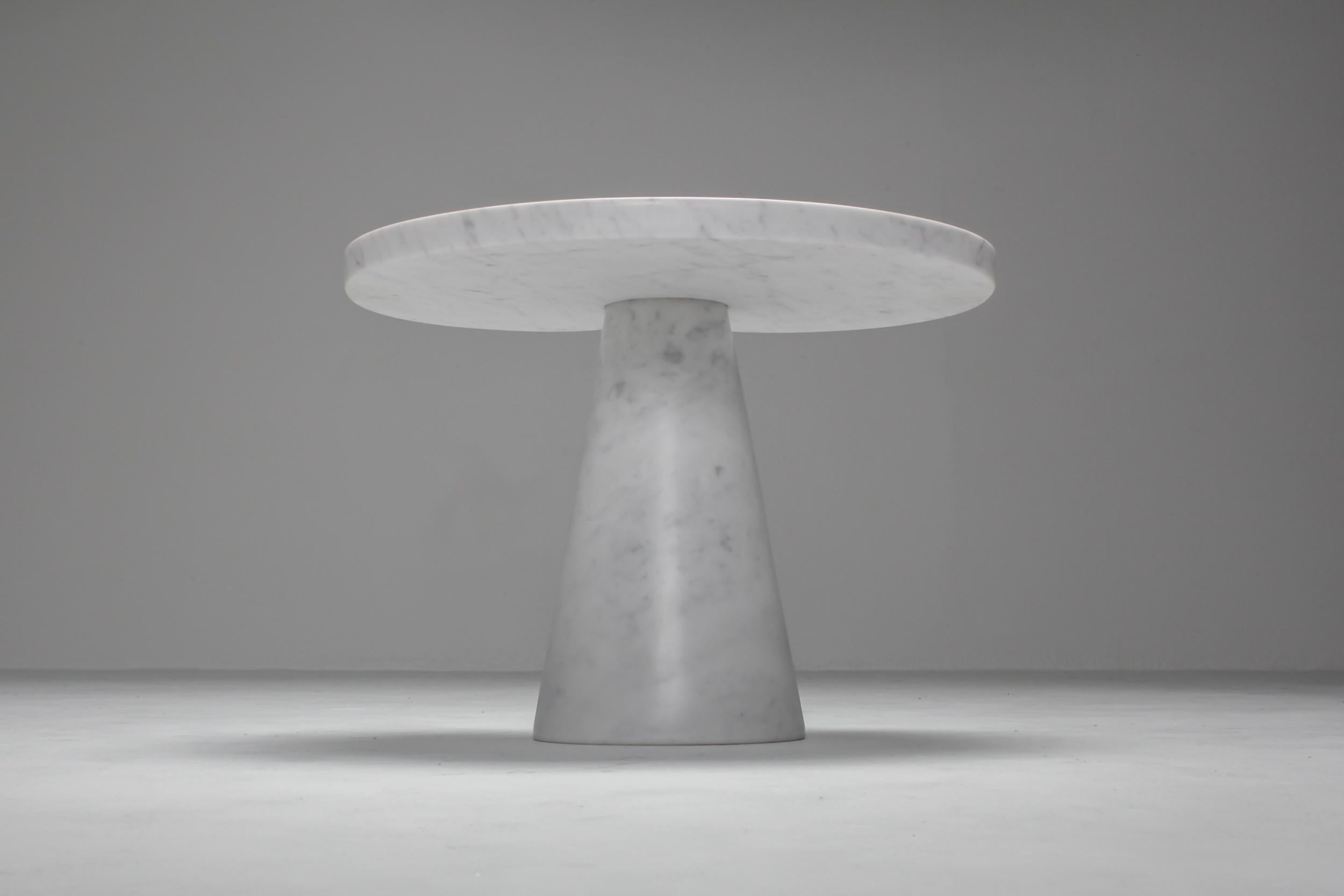 Late 20th Century Mangiarotti Carrara Marble Side Table 'Eros series' for Skipper For Sale