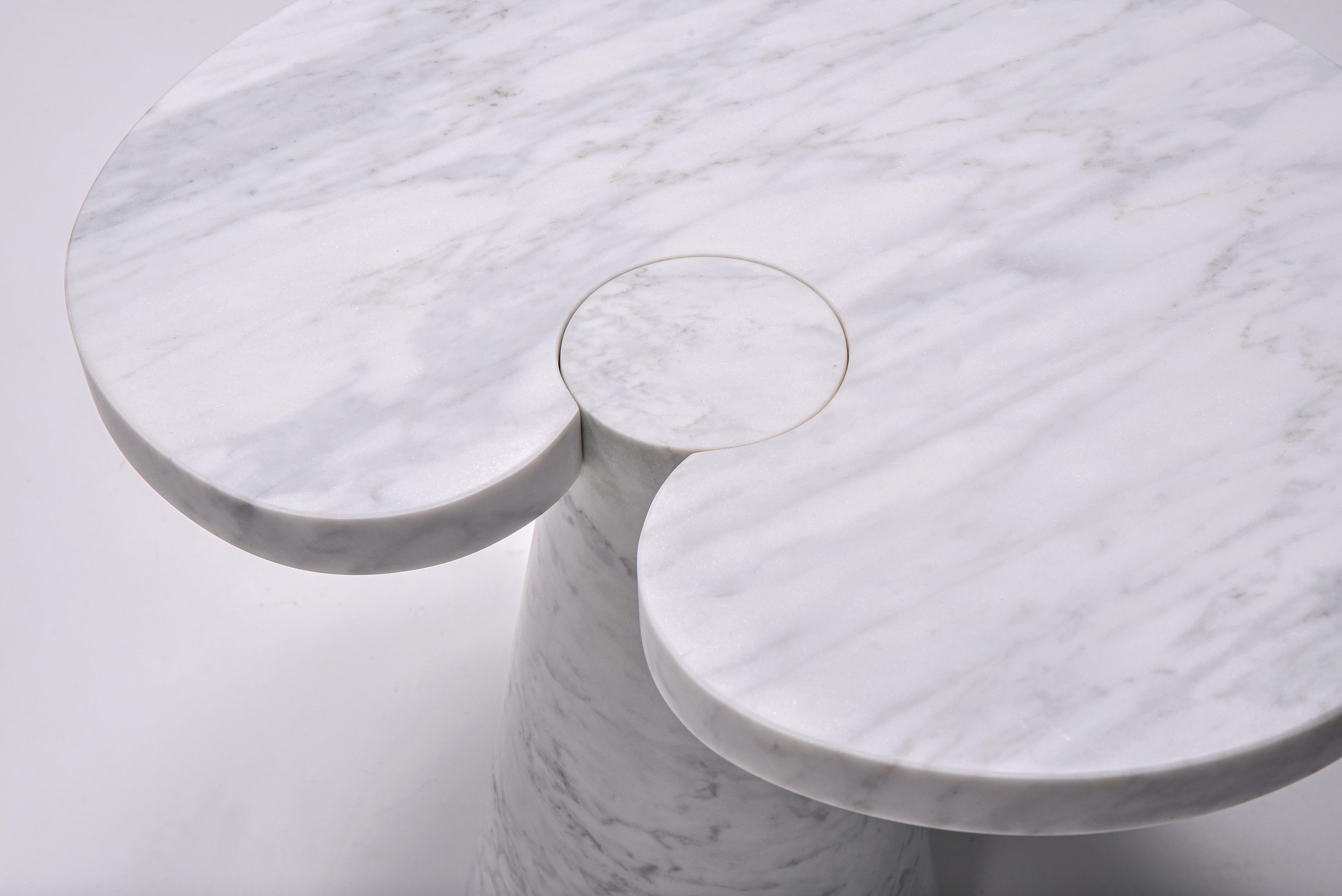 Mangiarotti Carrara Marble Side Table 'Eros Series' for Skipper, Italian Design 5