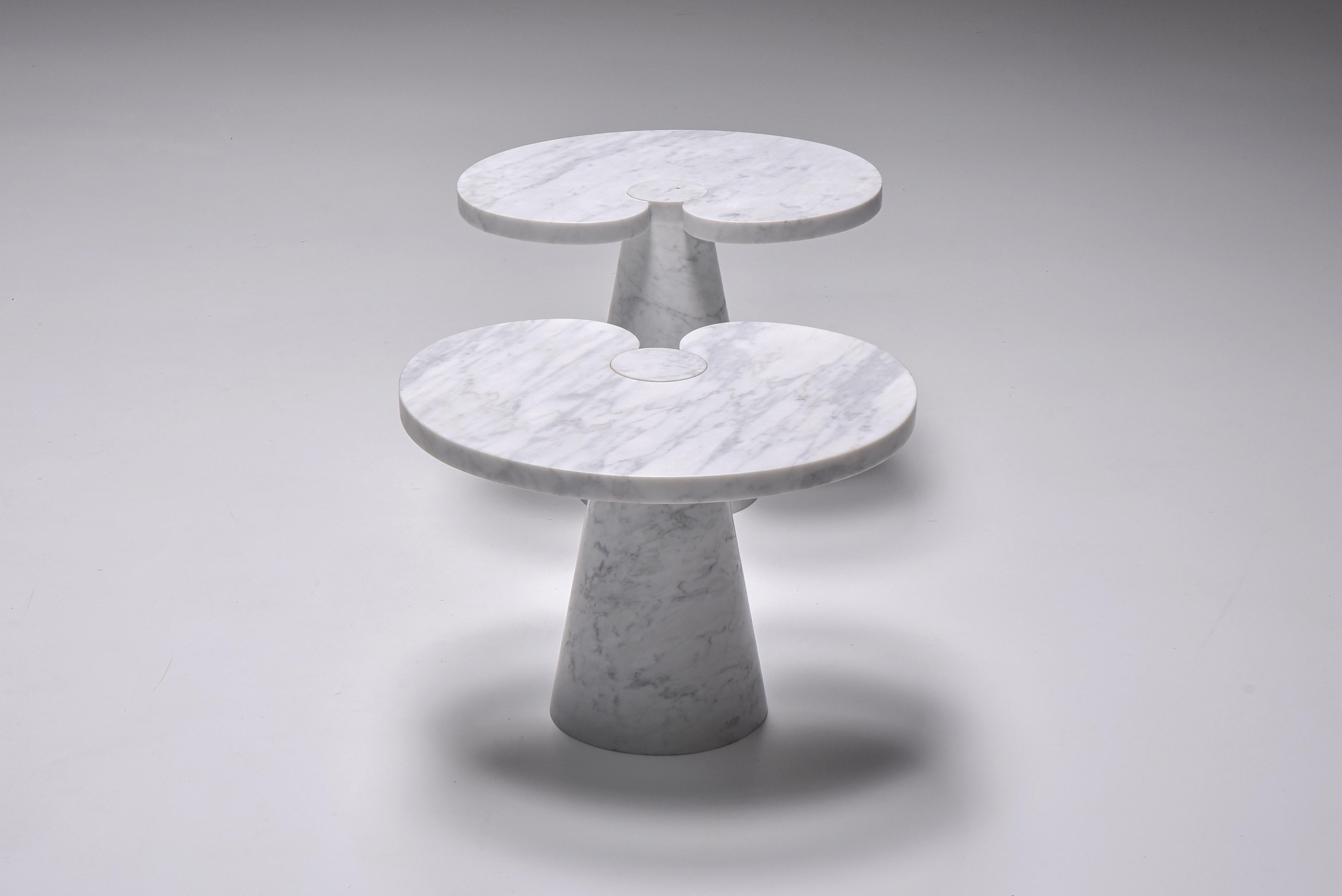 Mangiarotti Carrara Marble Side Table 'Eros Series' for Skipper, Italian Design In Excellent Condition In Antwerp, BE