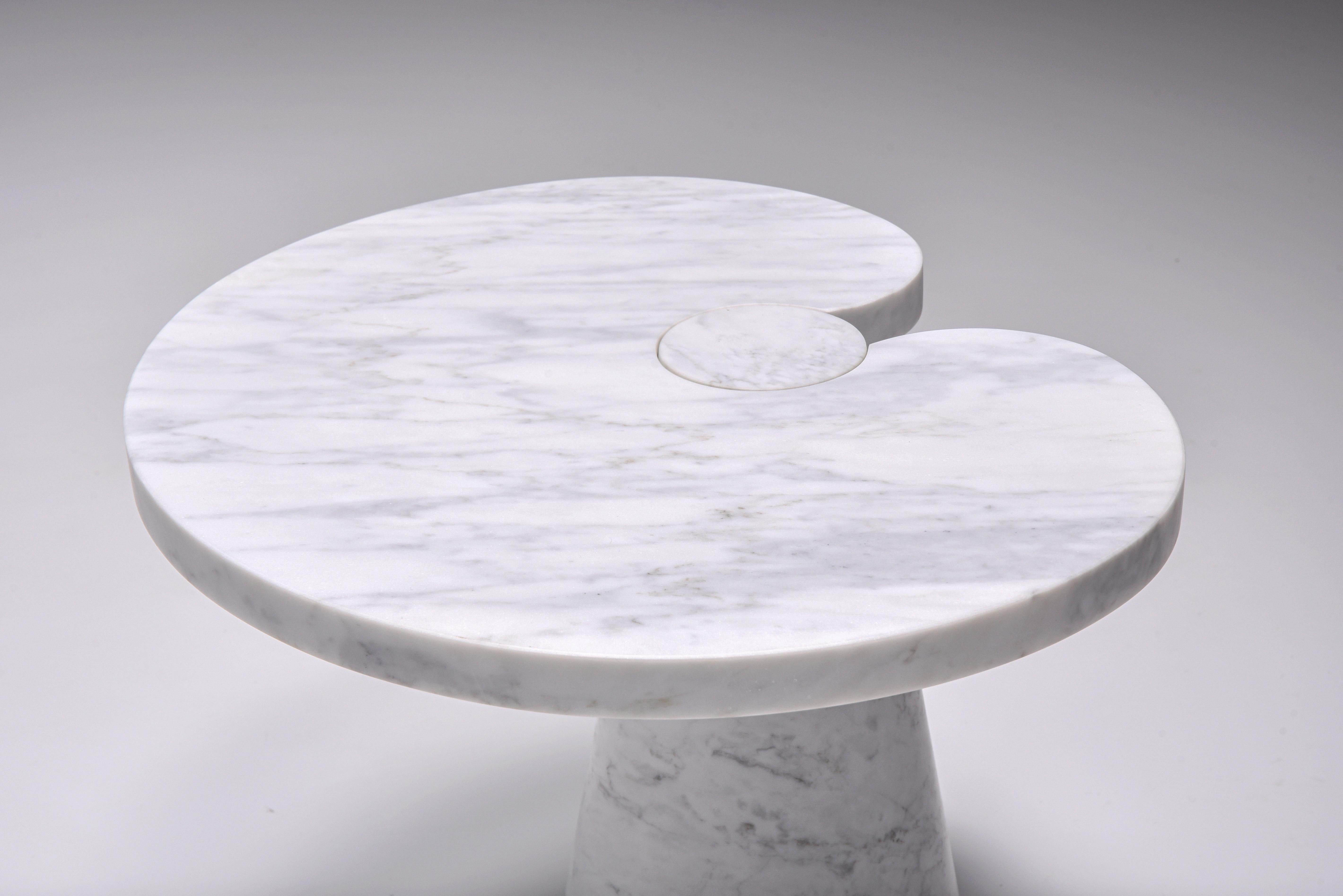 Mangiarotti Carrara Marble Side Table 'Eros Series' for Skipper, Italian Design 3