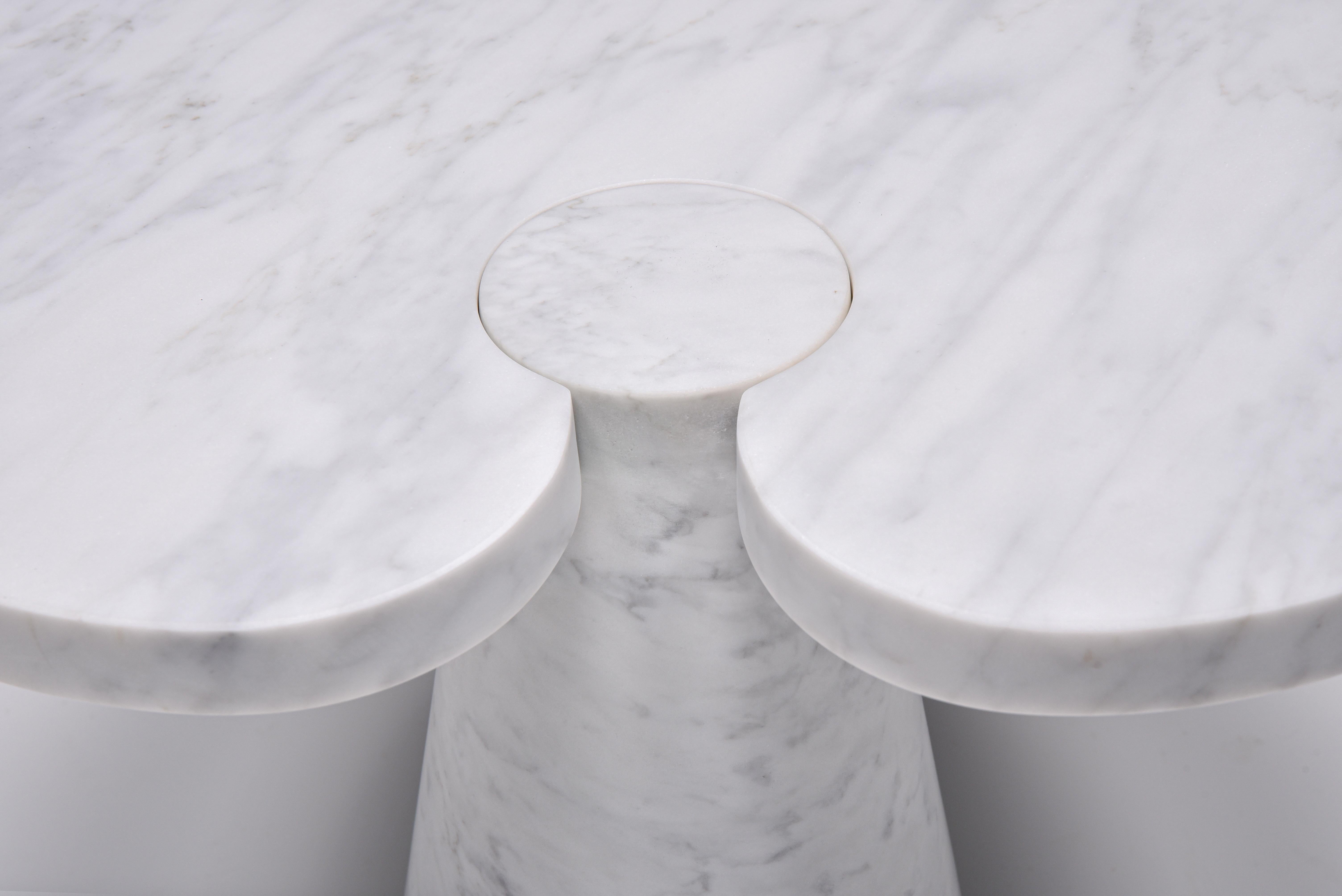 Mangiarotti Carrara Marble Side Table 'Eros Series' for Skipper, Italian Design 4