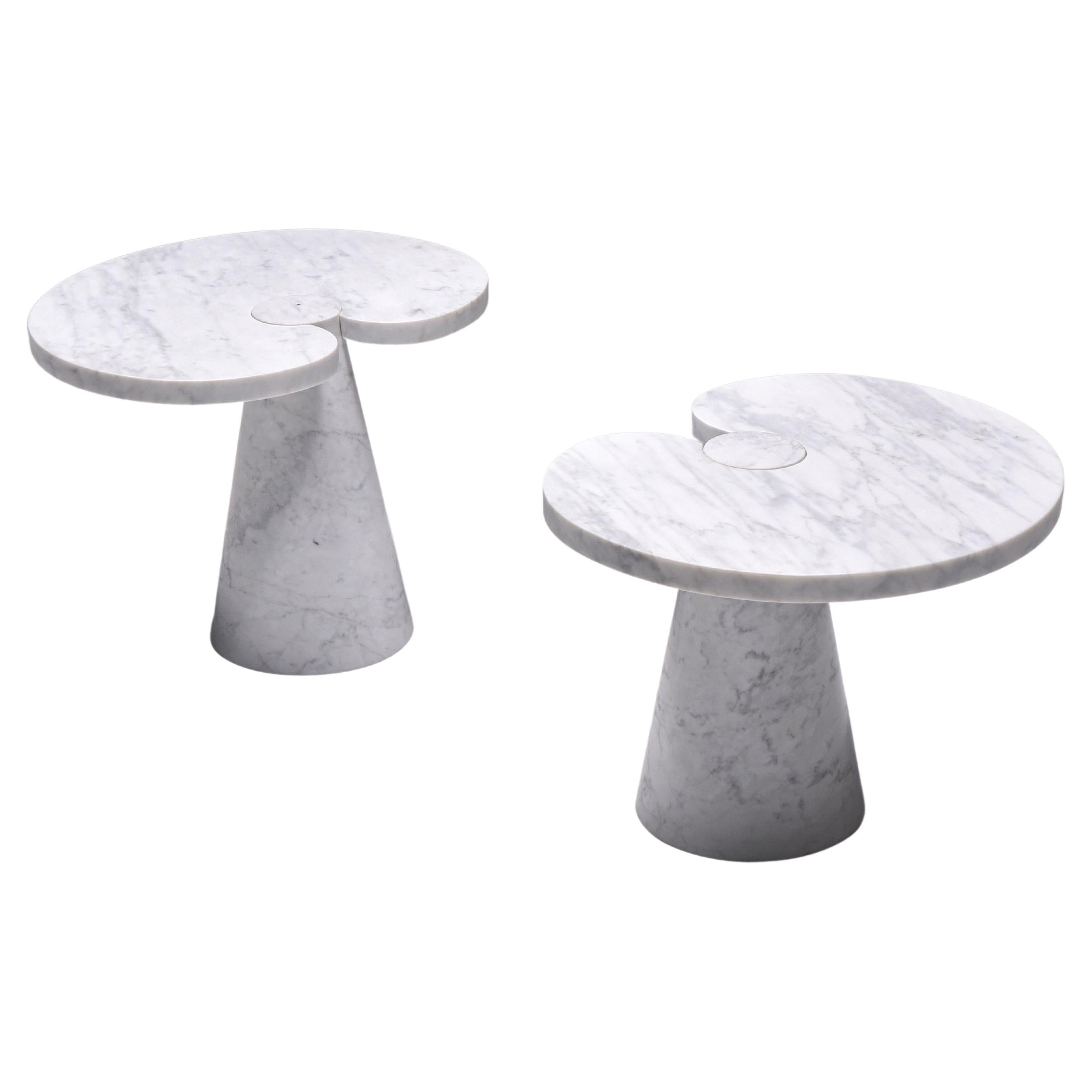 Mangiarotti Carrara Marble Side Table 'Eros Series' for Skipper, Italian Design