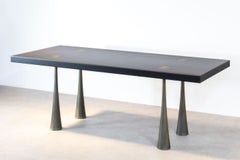 Mangiarotti-Esstisch oder -Schreibtisch aus Palisanderholz und Bronze für La Sorgente Dei Mobili