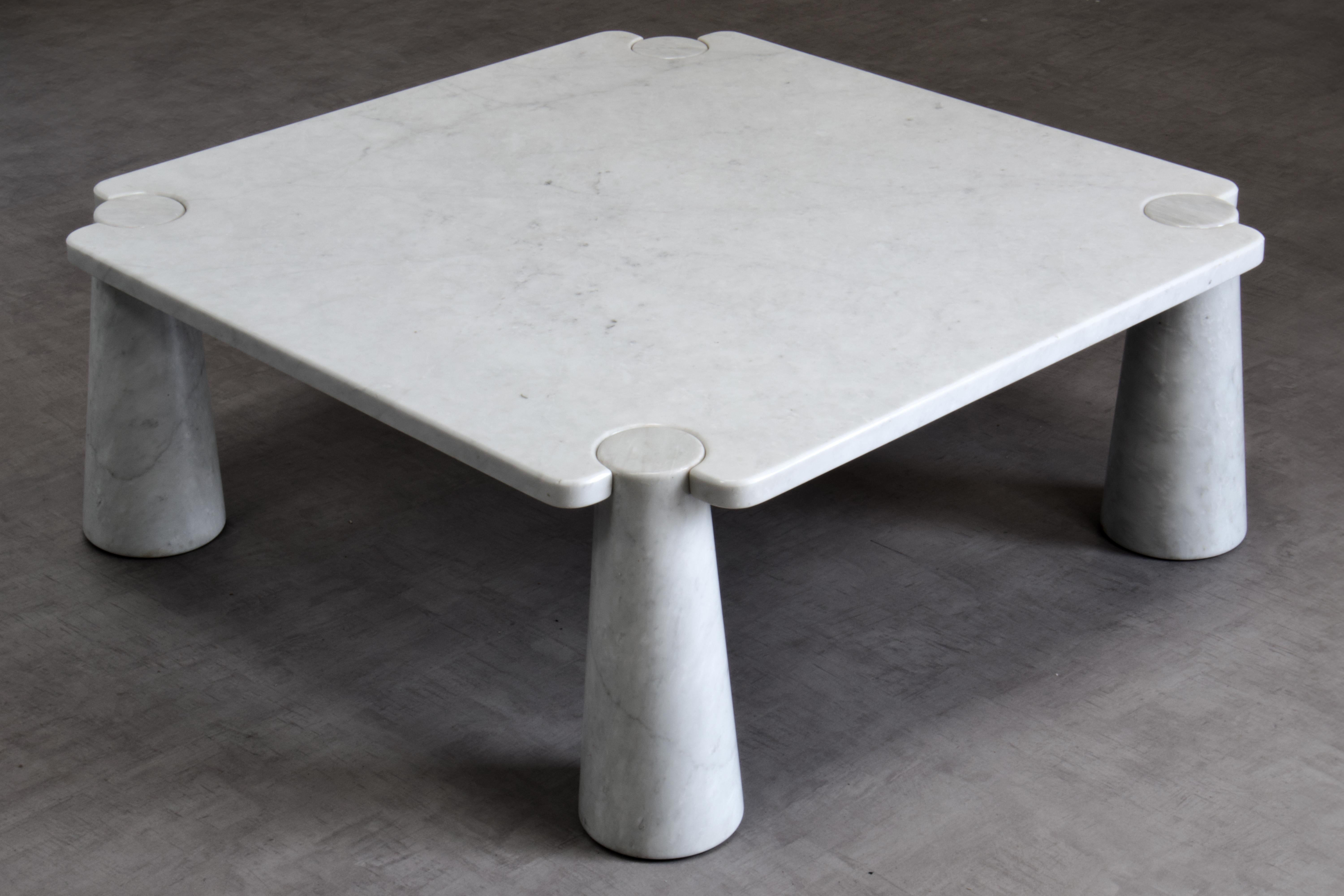 Organic Modern Mangiarotti Eros Coffee Table in Carrara Marble for Skipper, 1970s Italy For Sale