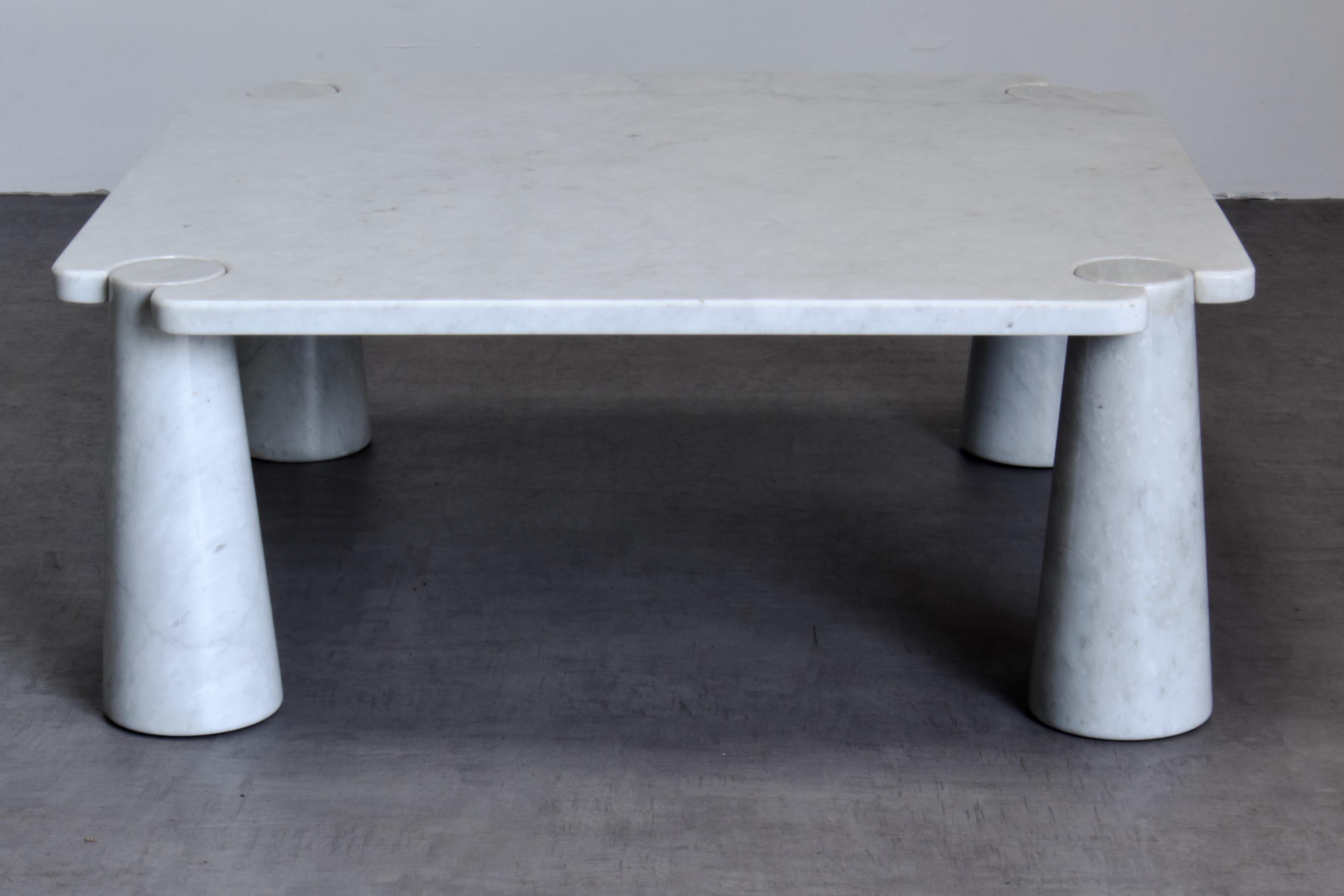 Italian Mangiarotti Eros Coffee Table in Carrara Marble for Skipper, 1970s Italy For Sale