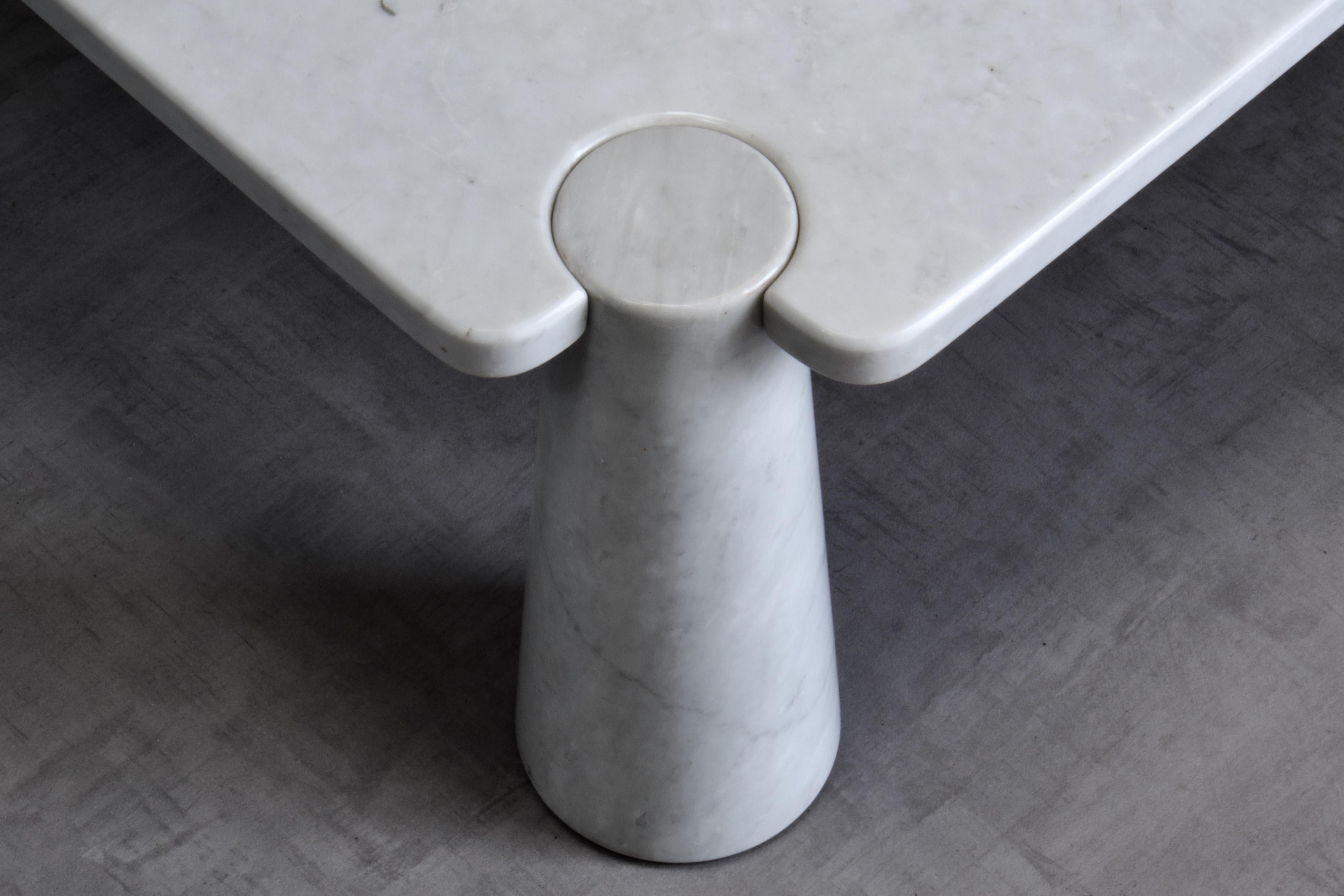 Mangiarotti Eros Couchtisch aus Carrara-Marmor für Skipper, Italien, 1970er Jahre (Stein) im Angebot
