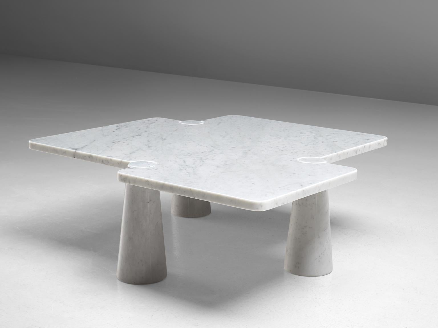Mid-Century Modern Mangiarotti 'Eros' Coffee Table in White Marble